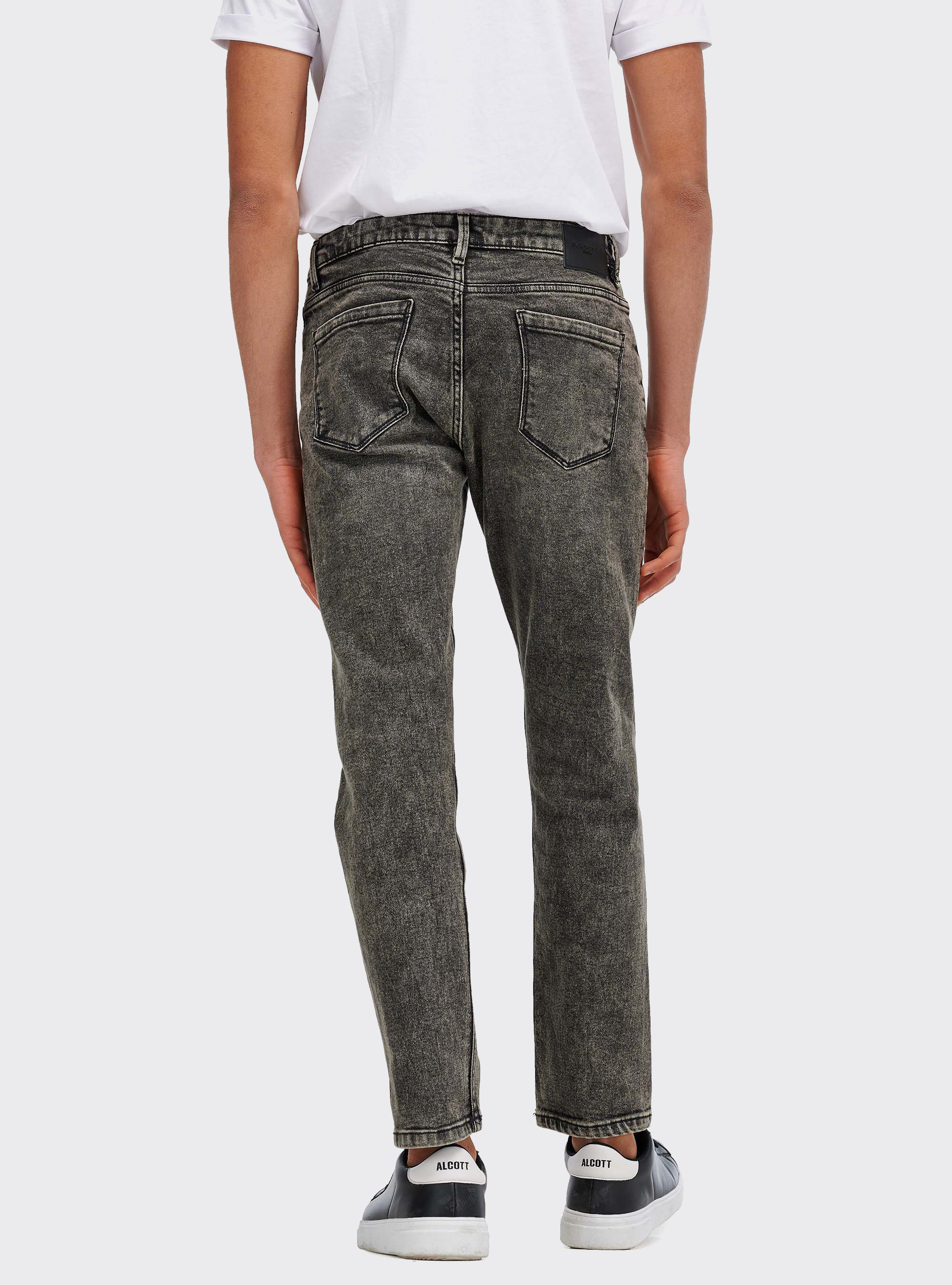 Jeans slim fit de algodón orgánico, GRIS