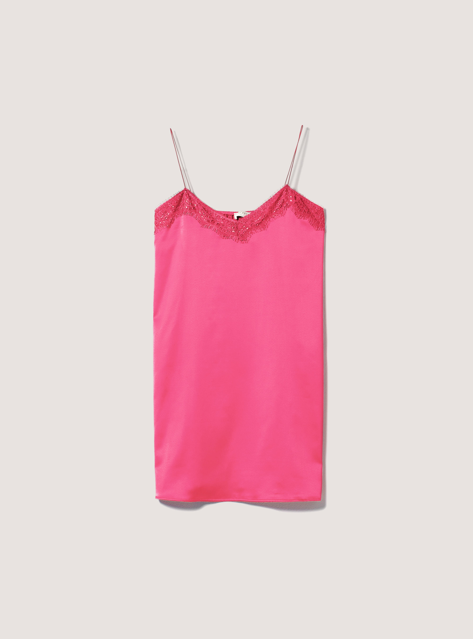 Mini lingerie dress with lace details, FX2 FUXIA MEDIUM