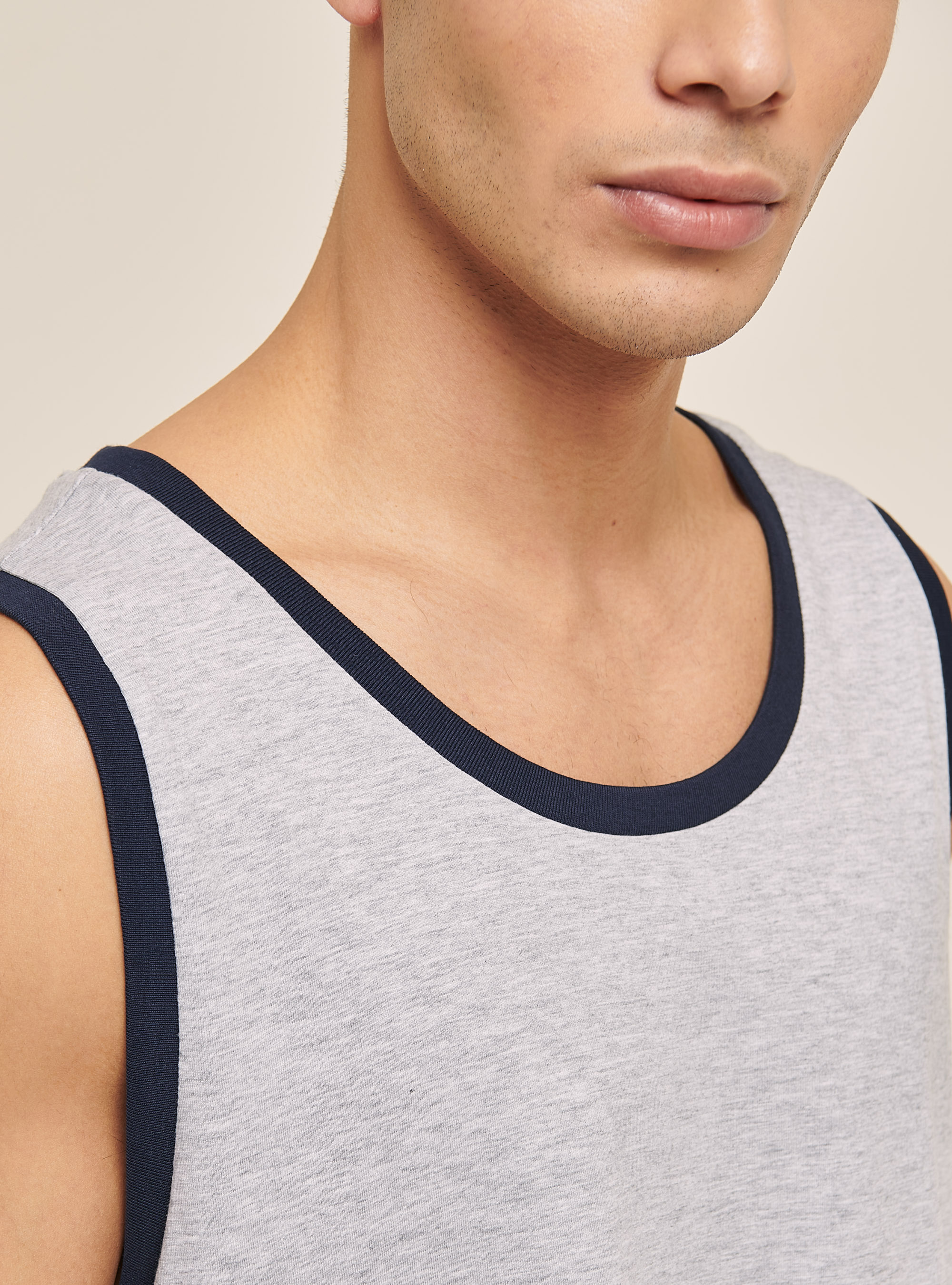 Camiseta b&aacute;sica de algod&oacute;n, GRIS CLARO MELANGE