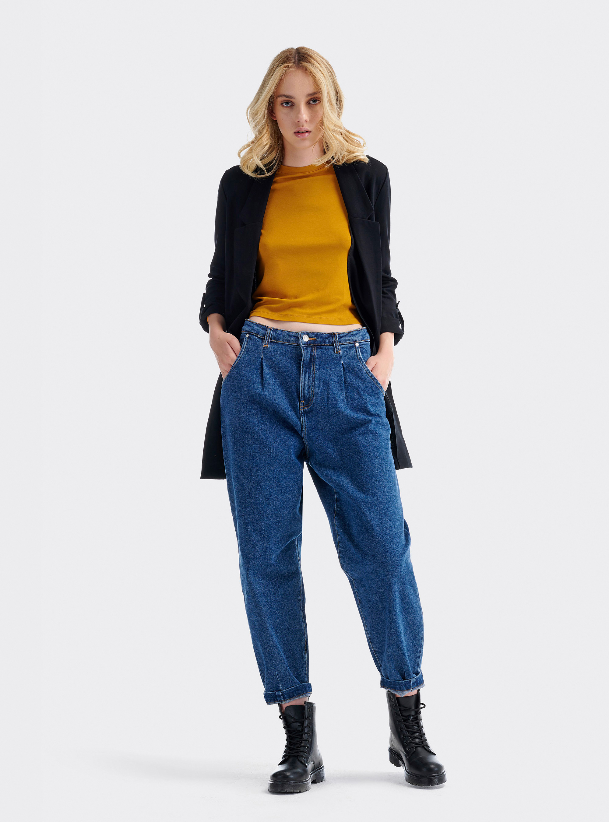 Maglietta basic a maniche lunghe, C7720 SENAPE