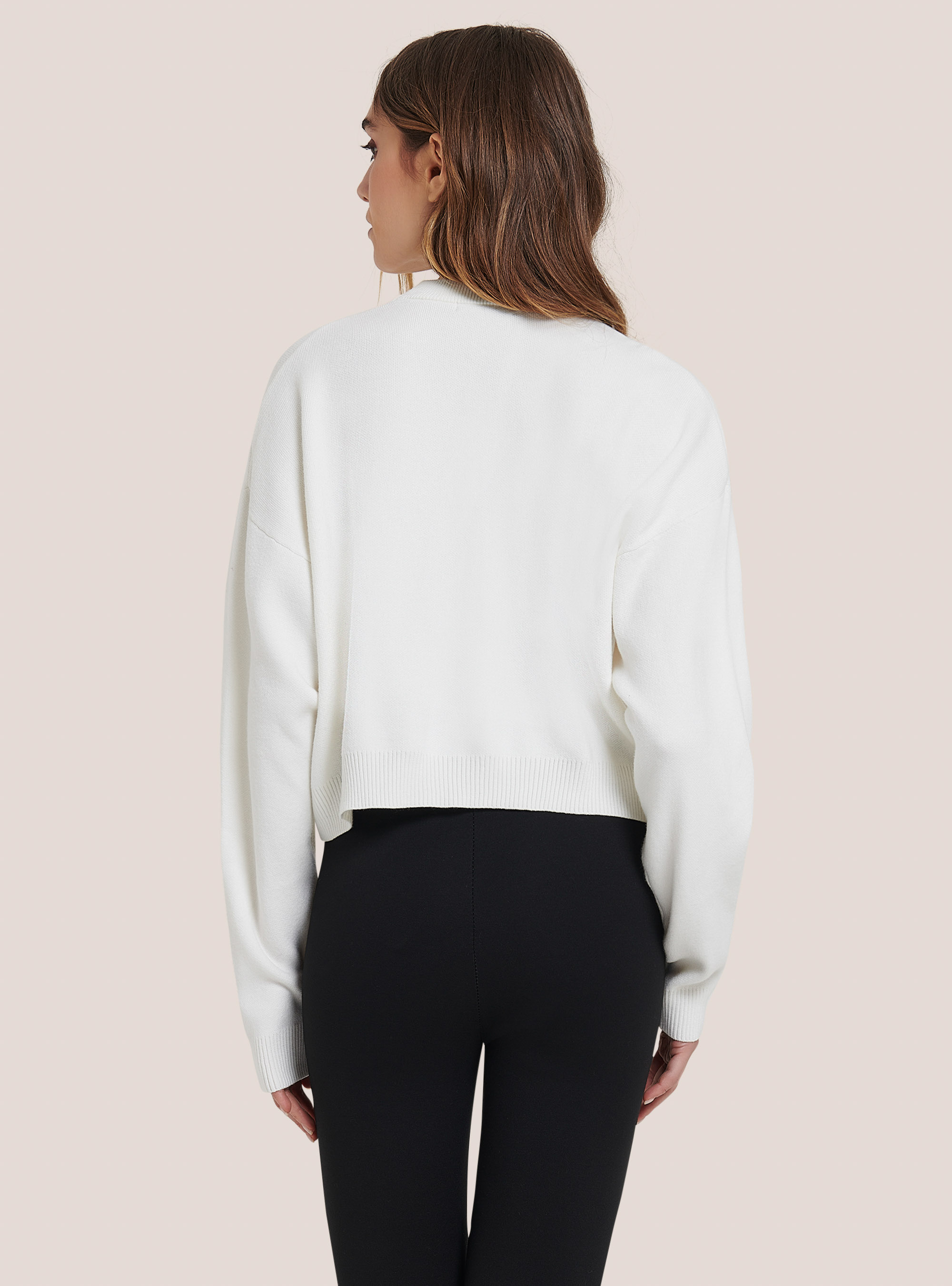 Jersey de color liso, BLANCO