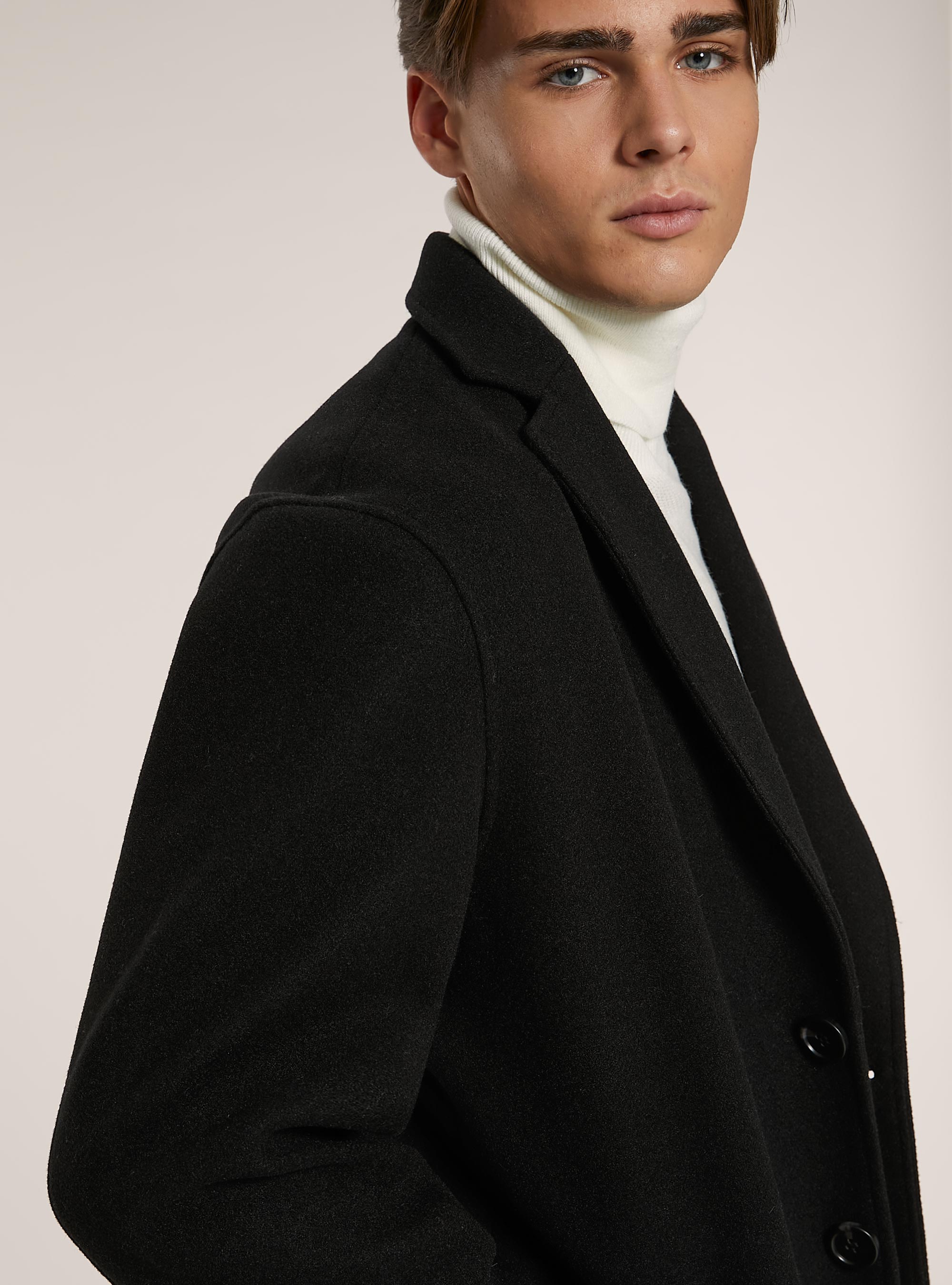 Single-breasted coat, BK1 BLACK