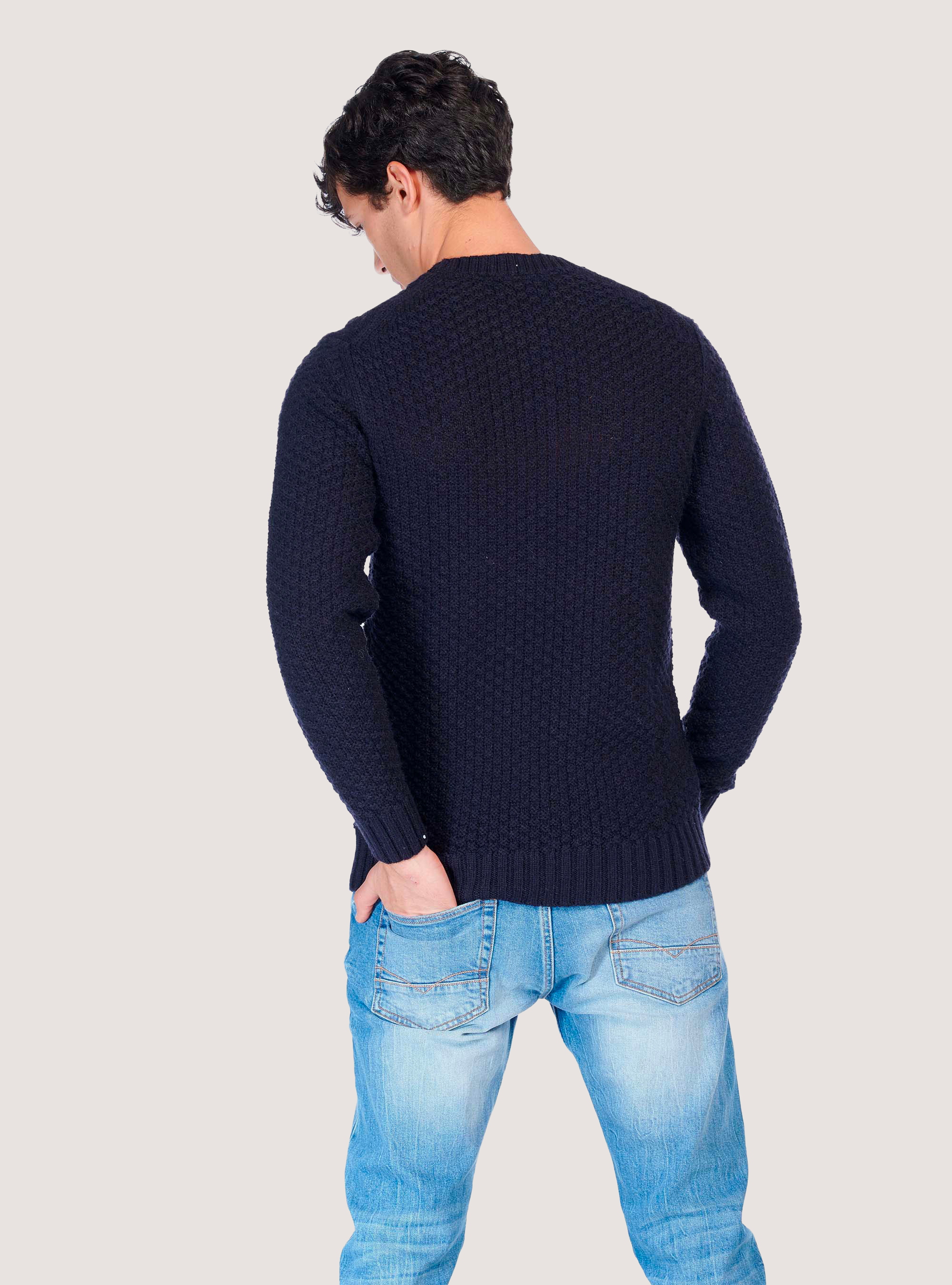 Pull tress&eacute;, C2254 BLUE