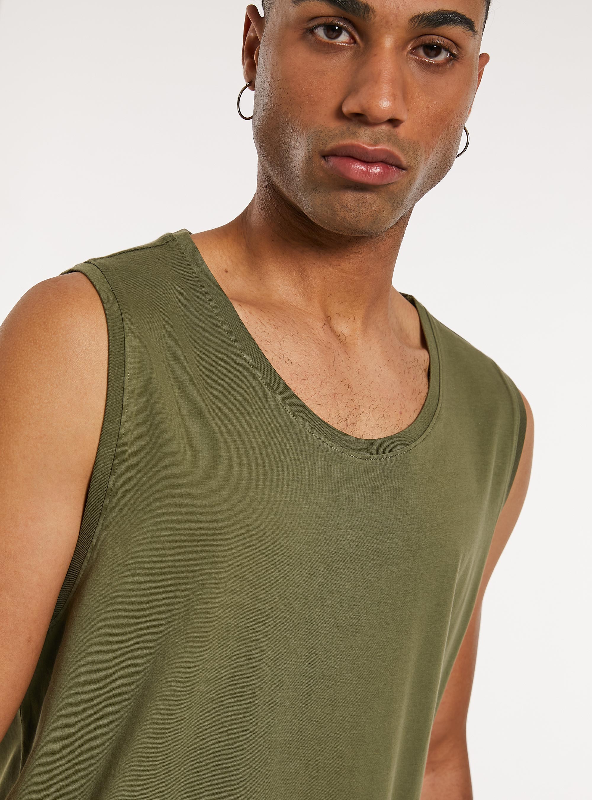 Solid-coloured comfort fit tank top, KY2 KAKY MEDIUM