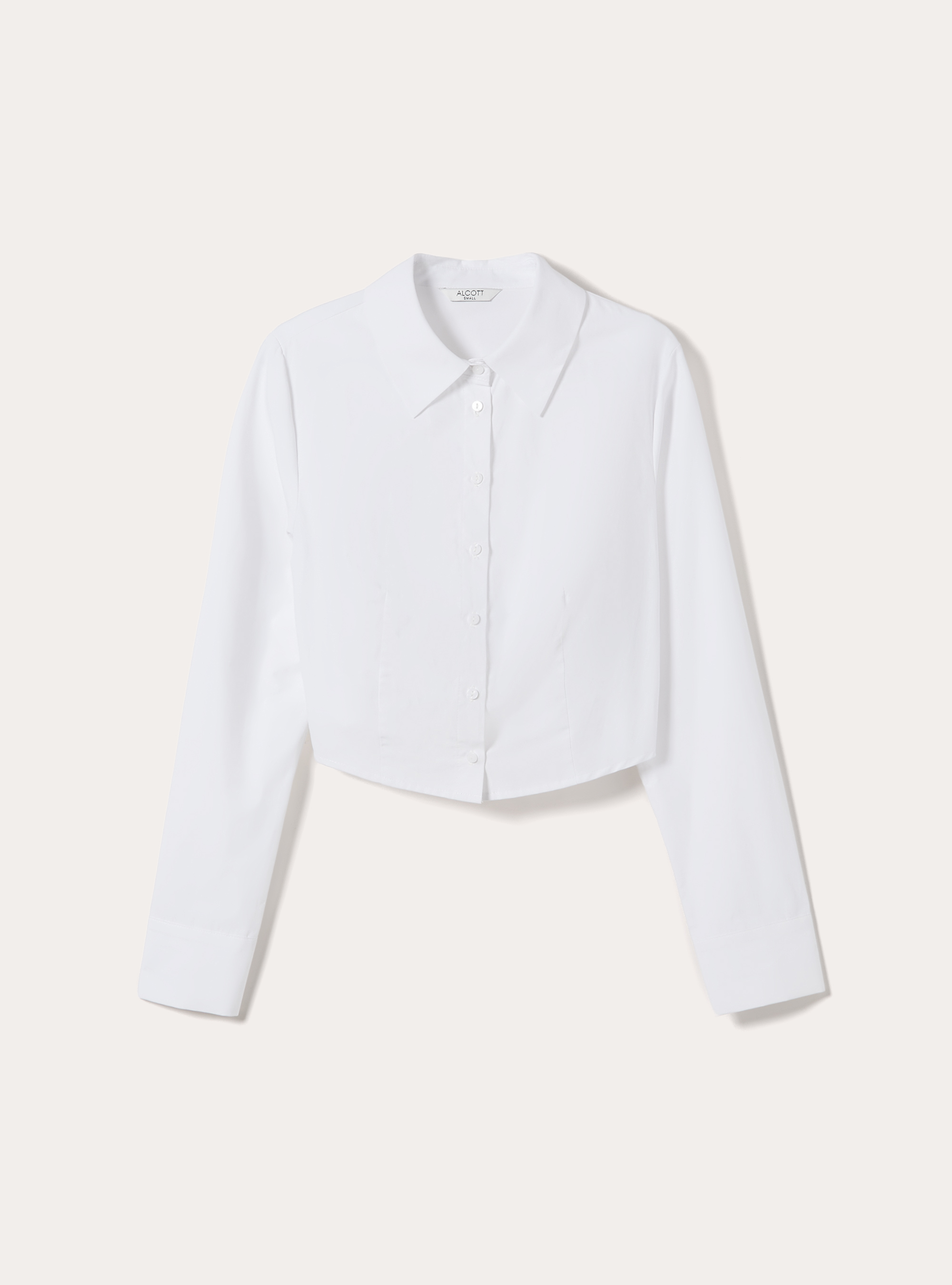 Cropped poplin shirt, WH3 WHITE