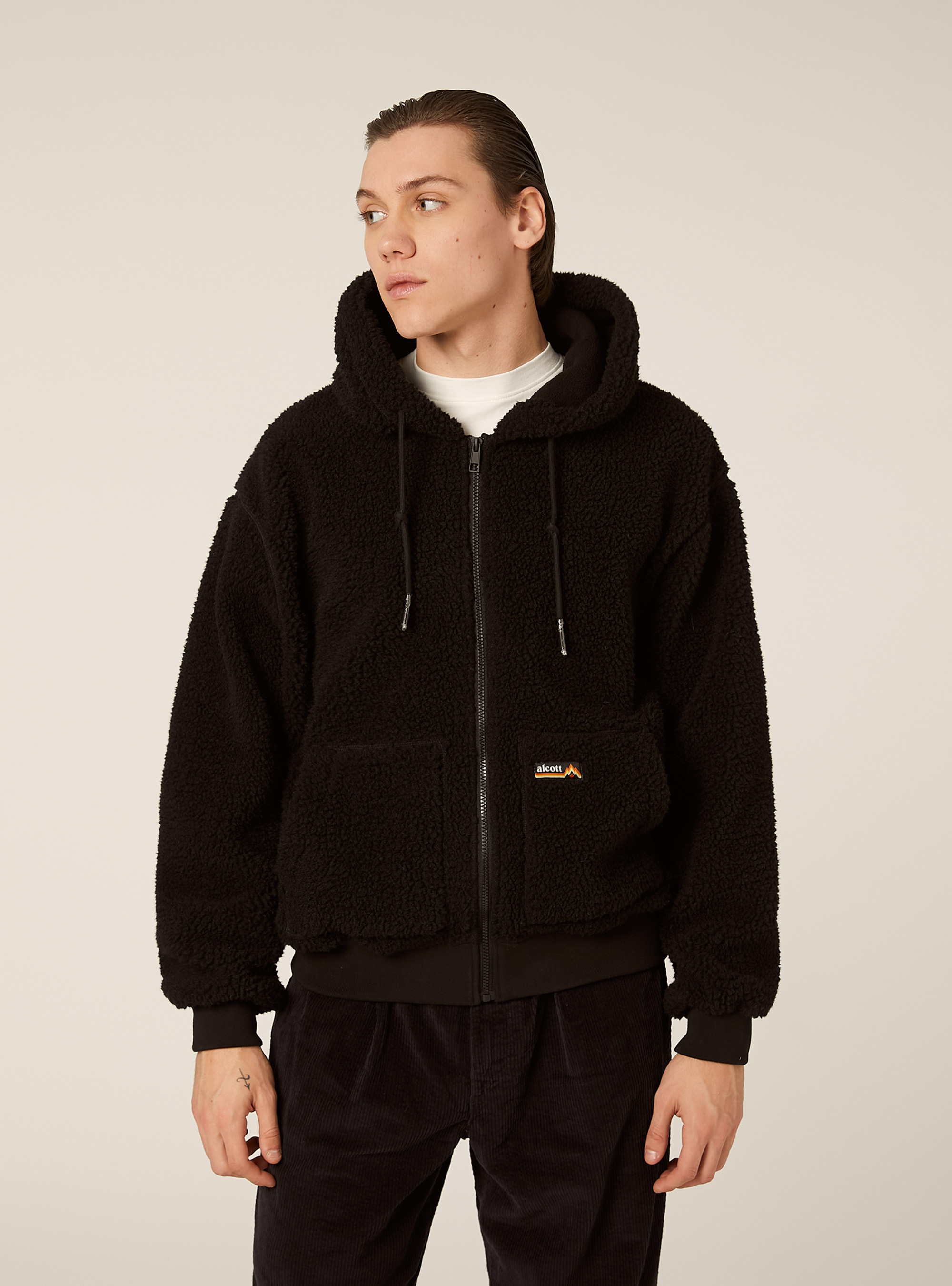 Teddyjacke mit Kapuze, BK1 BLACK