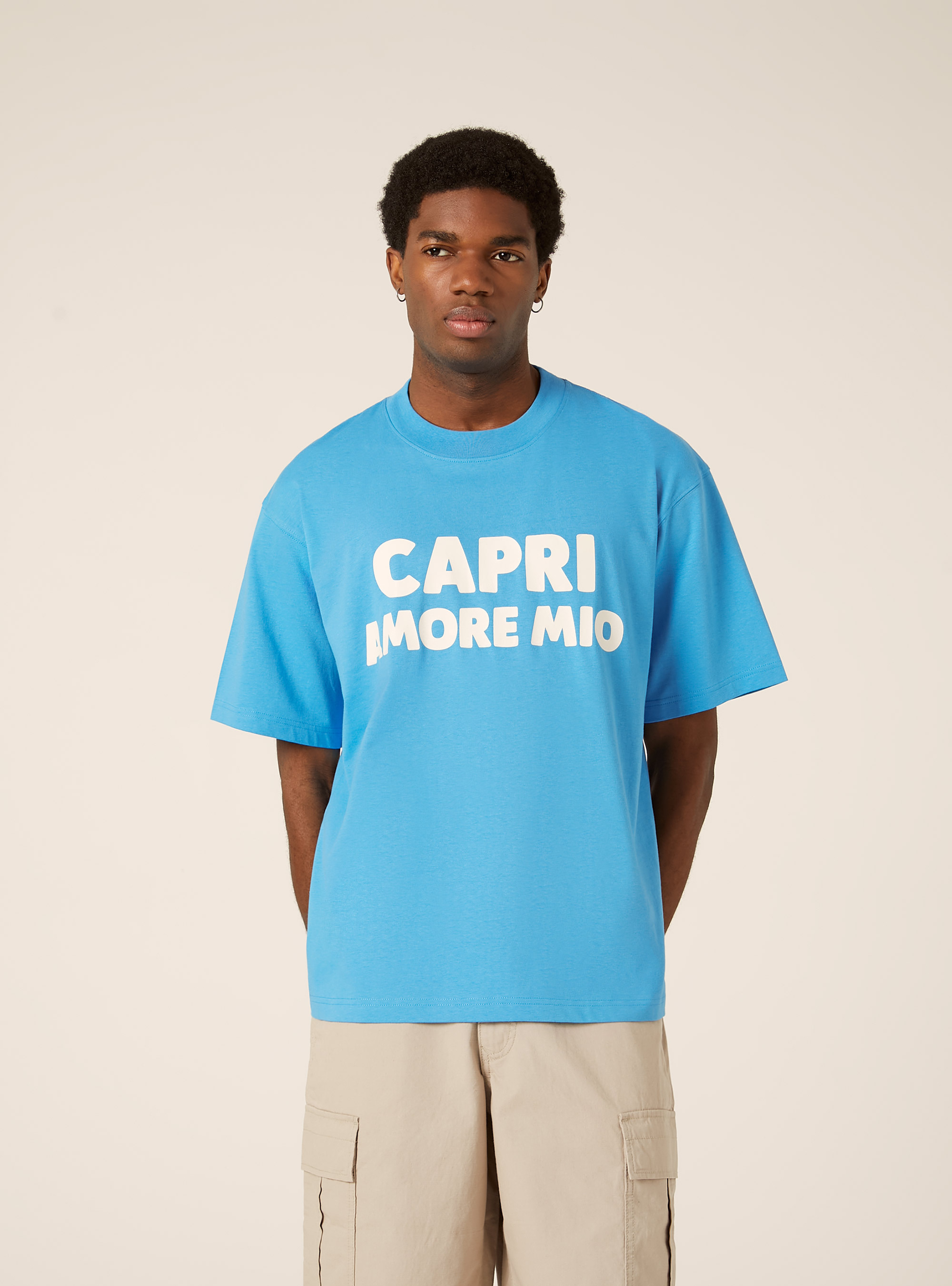 T-shirt boxy capri amore mio, AZ2 AZURE MEDIUM