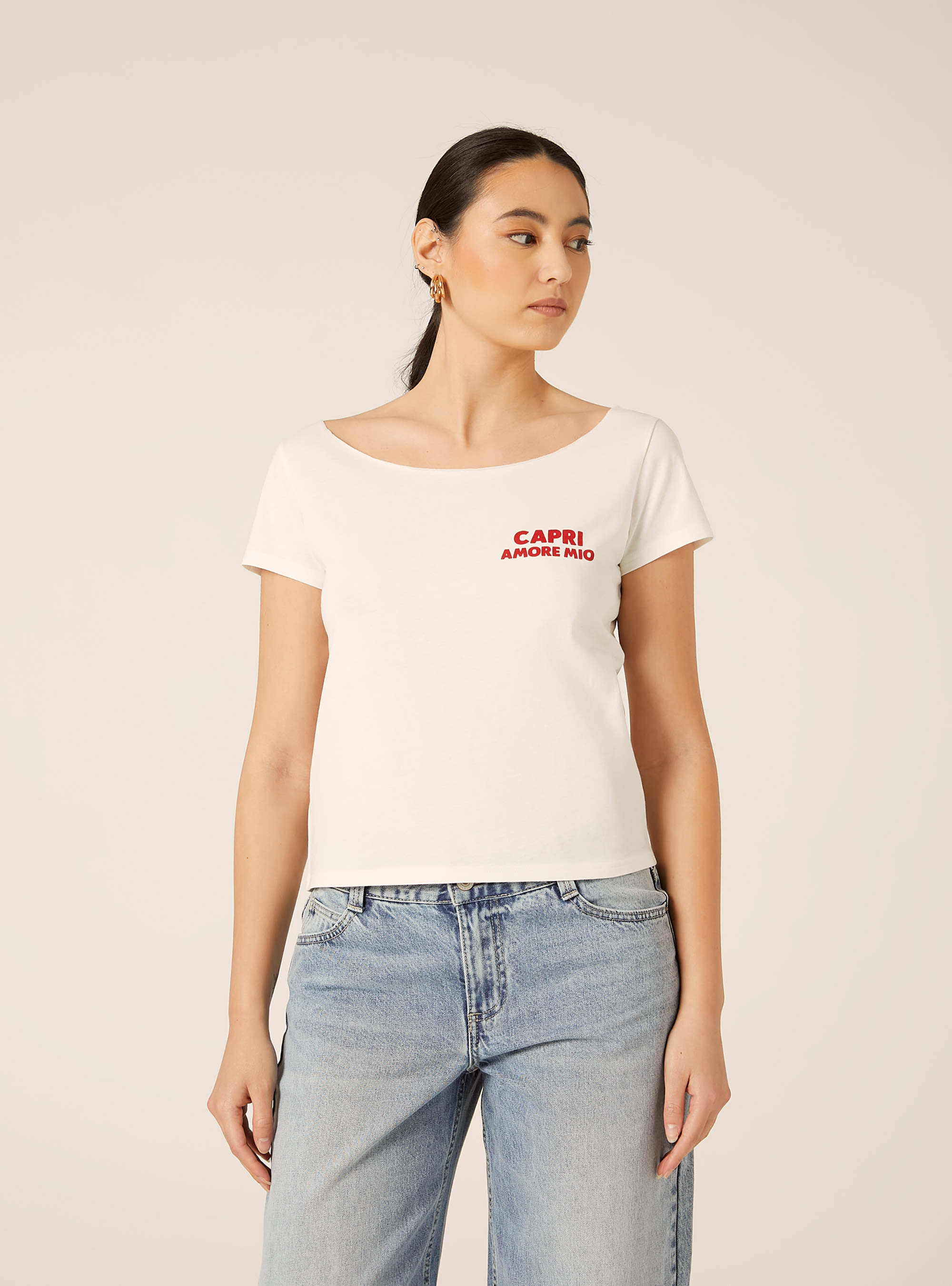 Boat Neck T-Shirt, WH2 WHITE