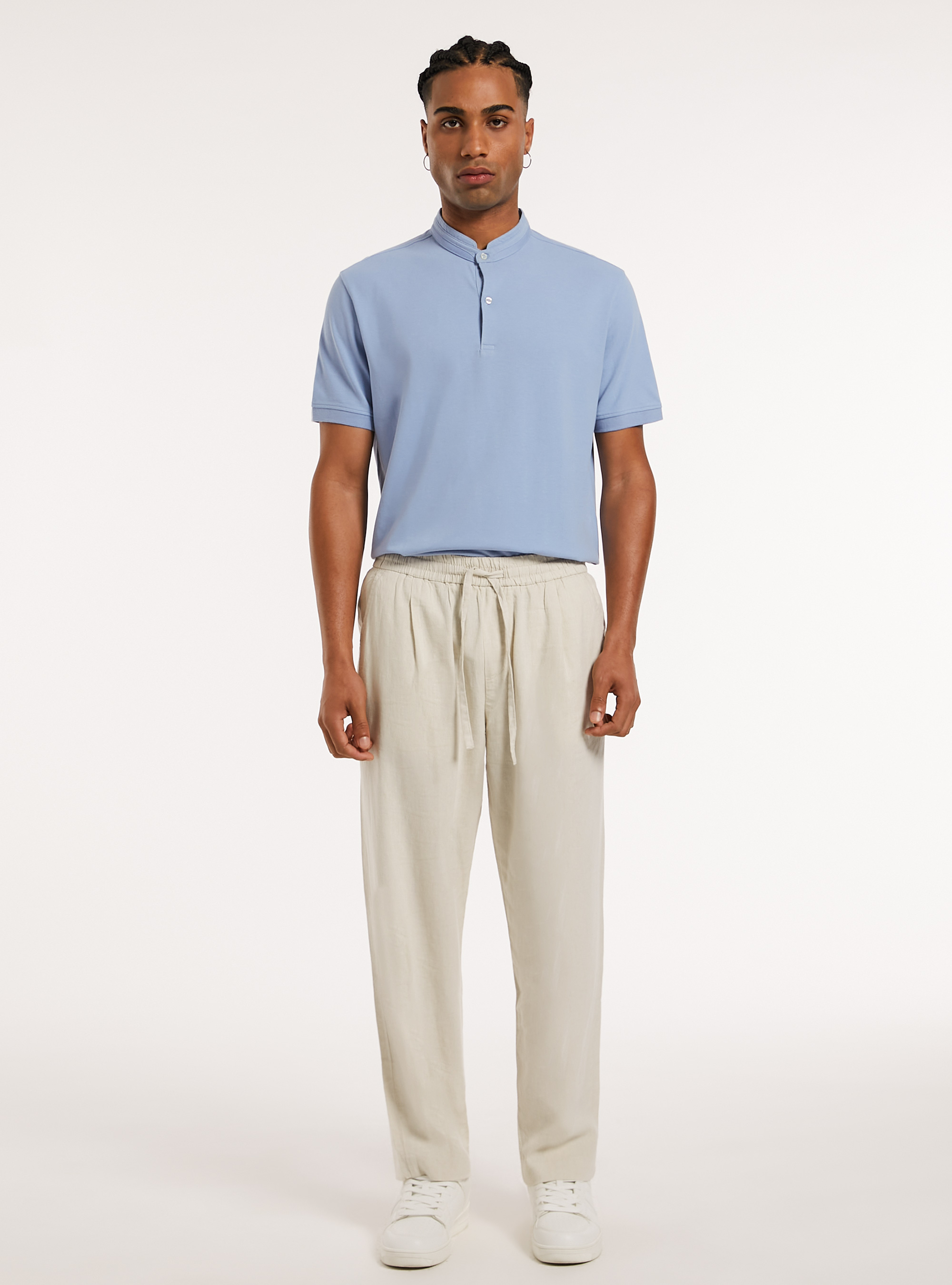 Pantalon jogger en lin, SA3 SAND LIGHT