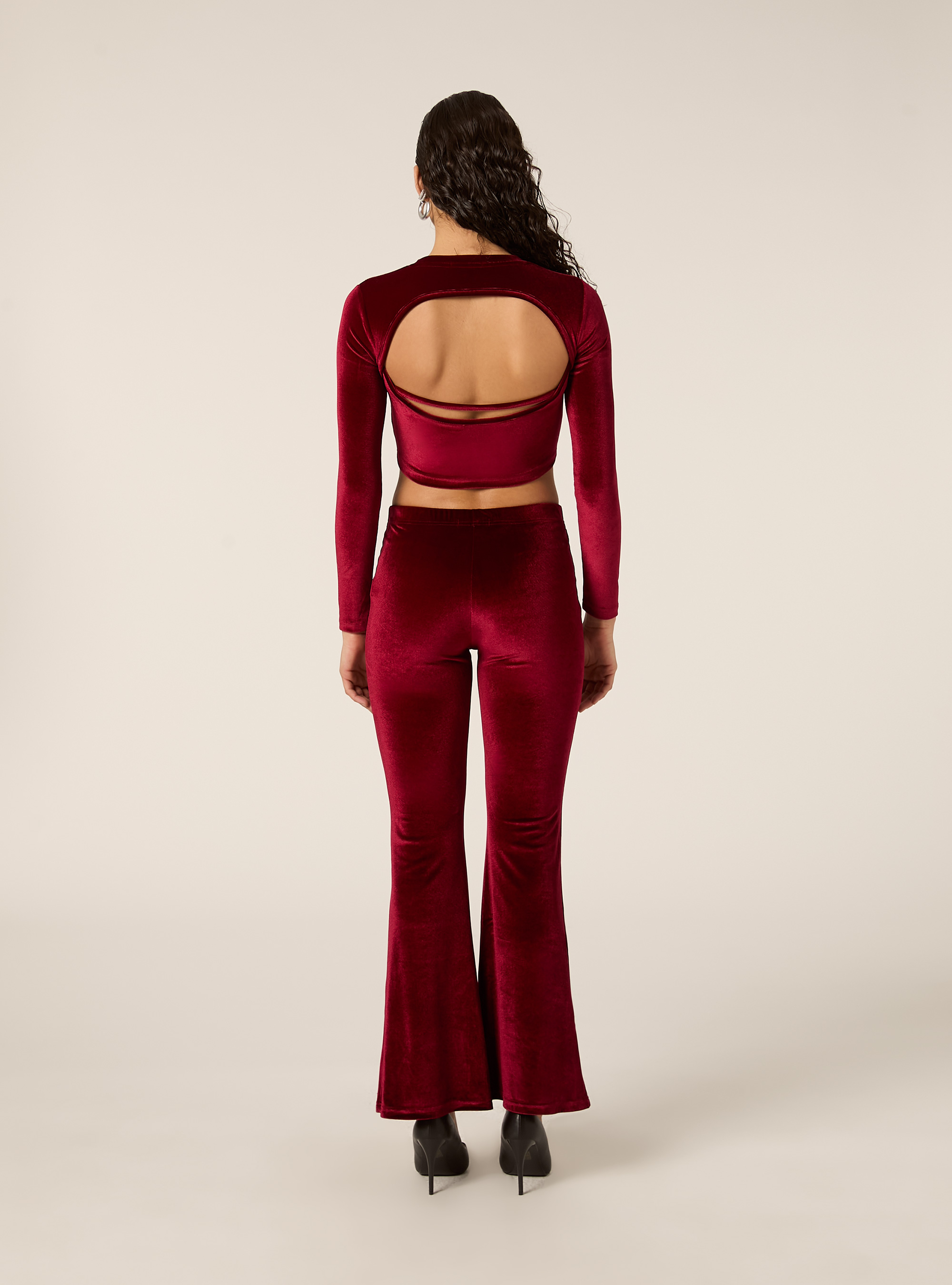 Pantaloni flare in velluto, RD2 RED MEDIUM