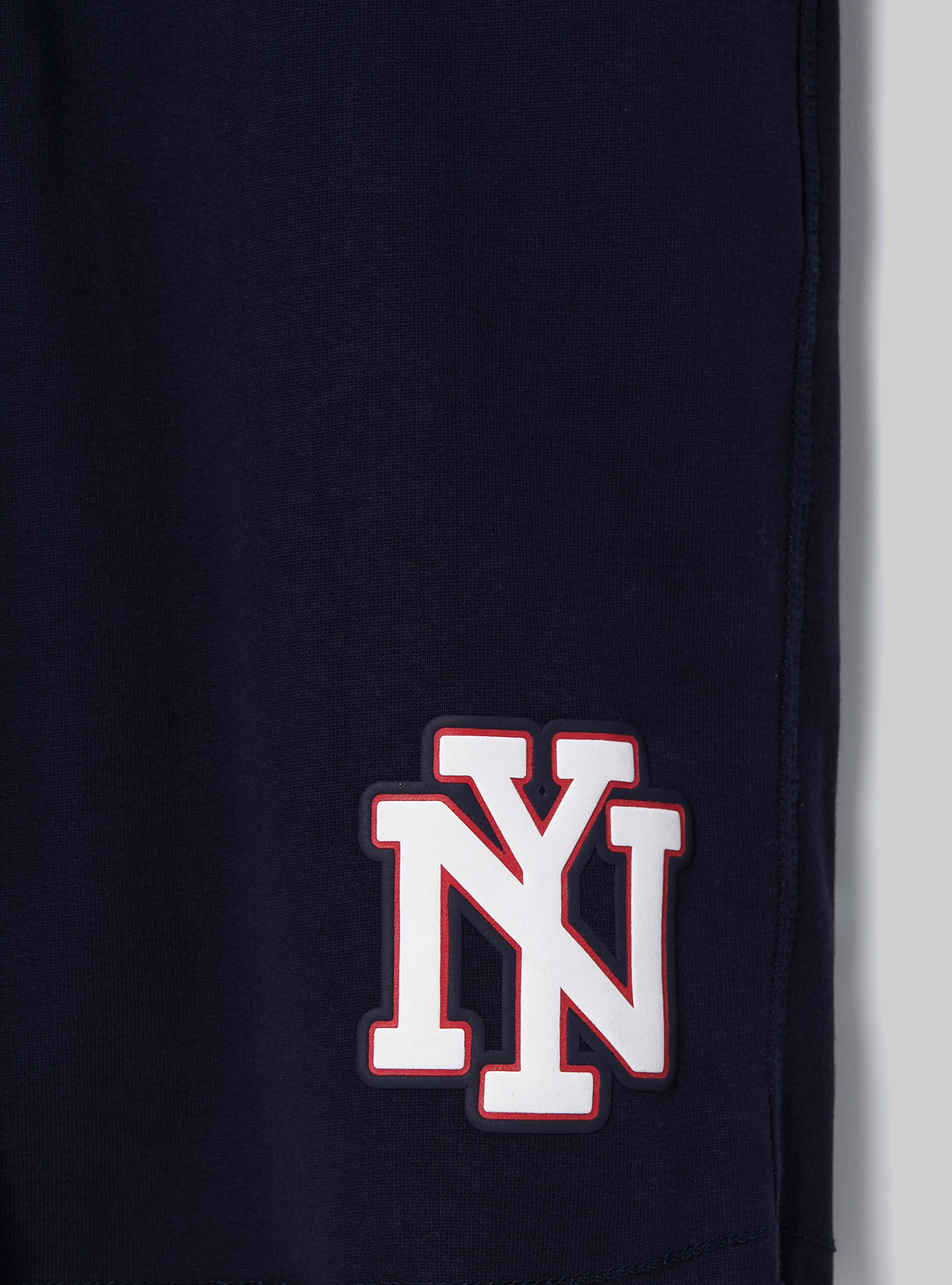 Bermuda de felpa con parche, C2306 BLU