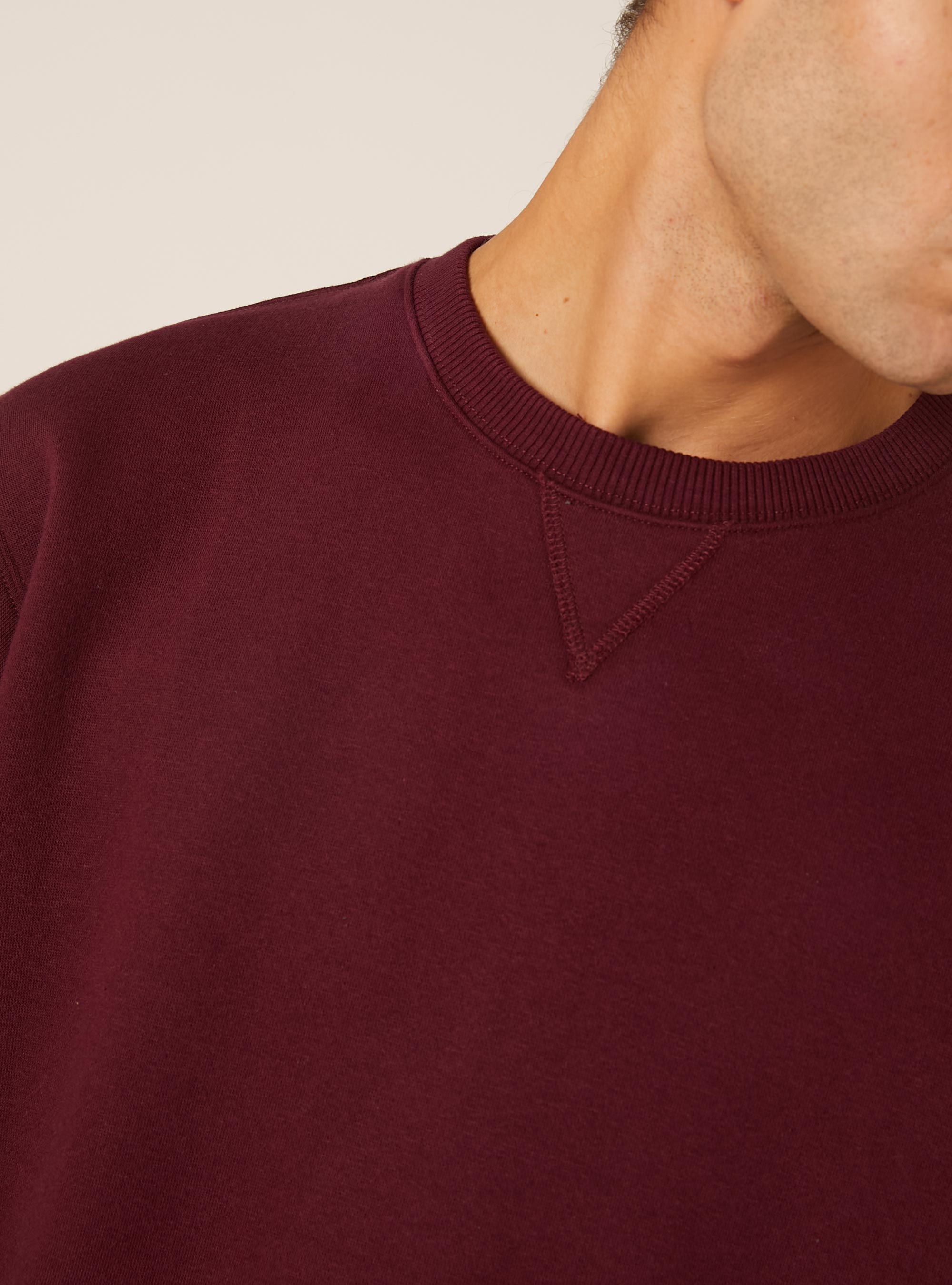 Solid color crew neck sweatshirt, BO1 BORDEAUX DARK
