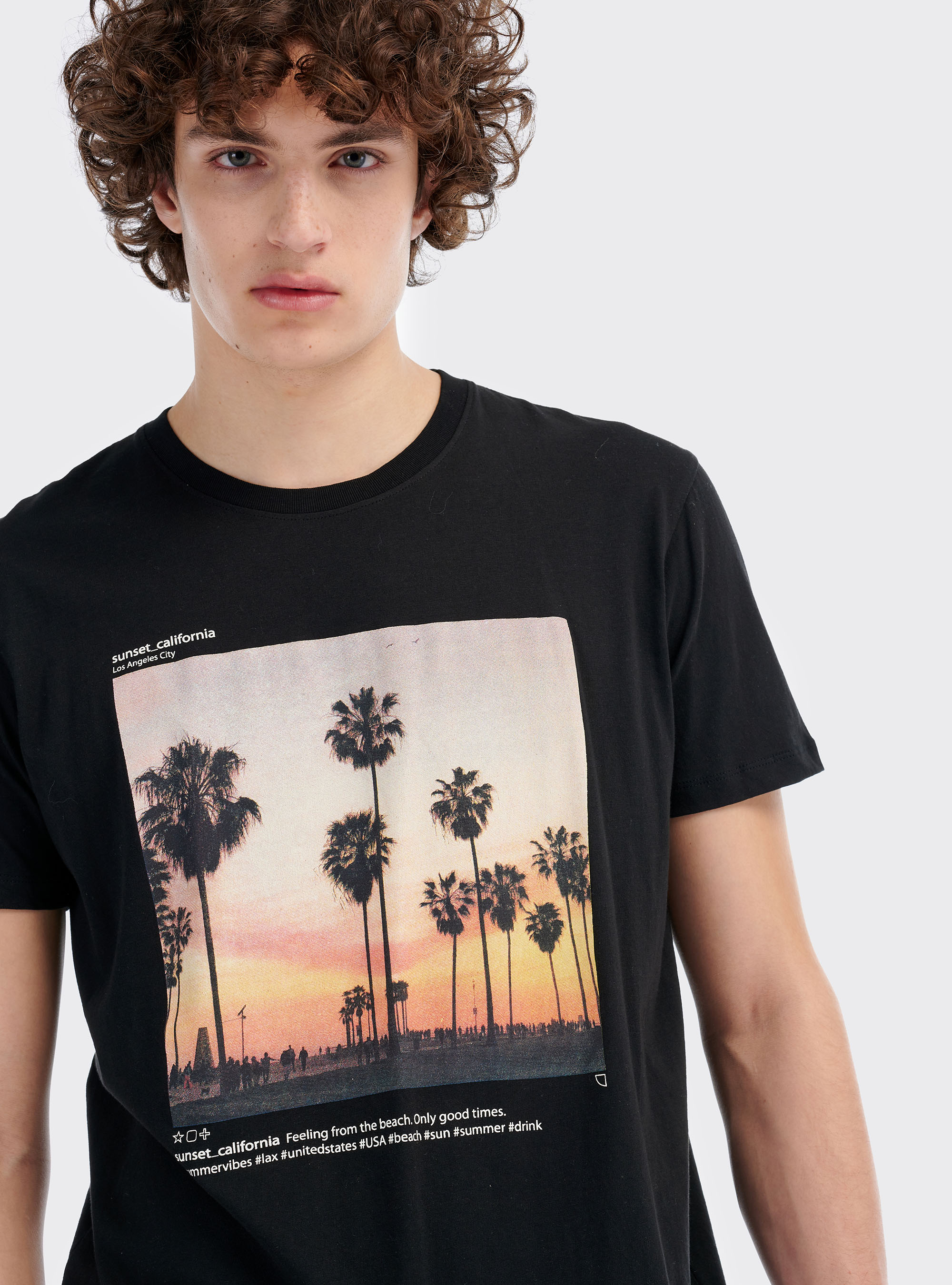 T-Shirt mit Aufdruck City, C101 BLACK