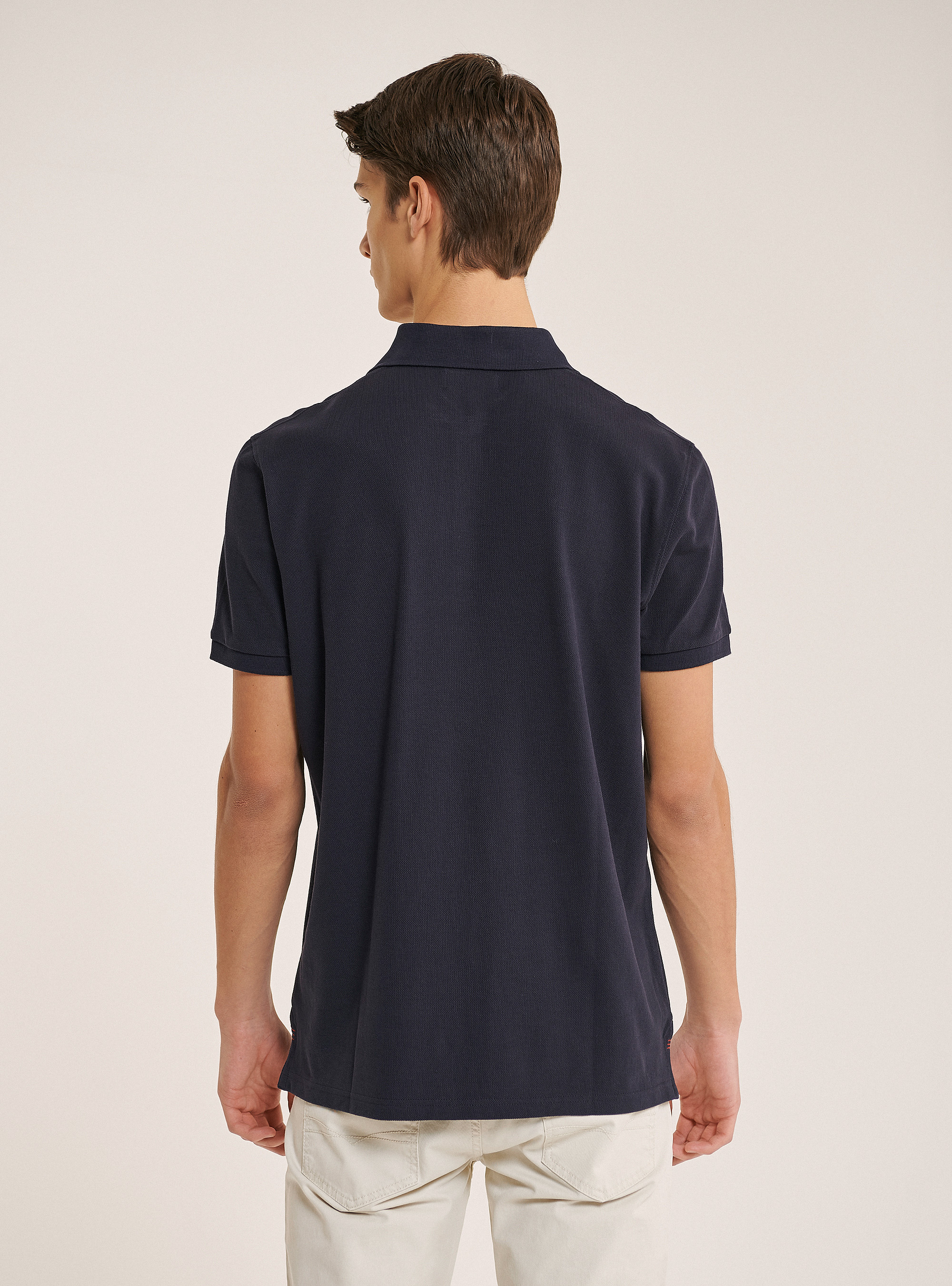 Polo in cotone piquet, BLU MARINO