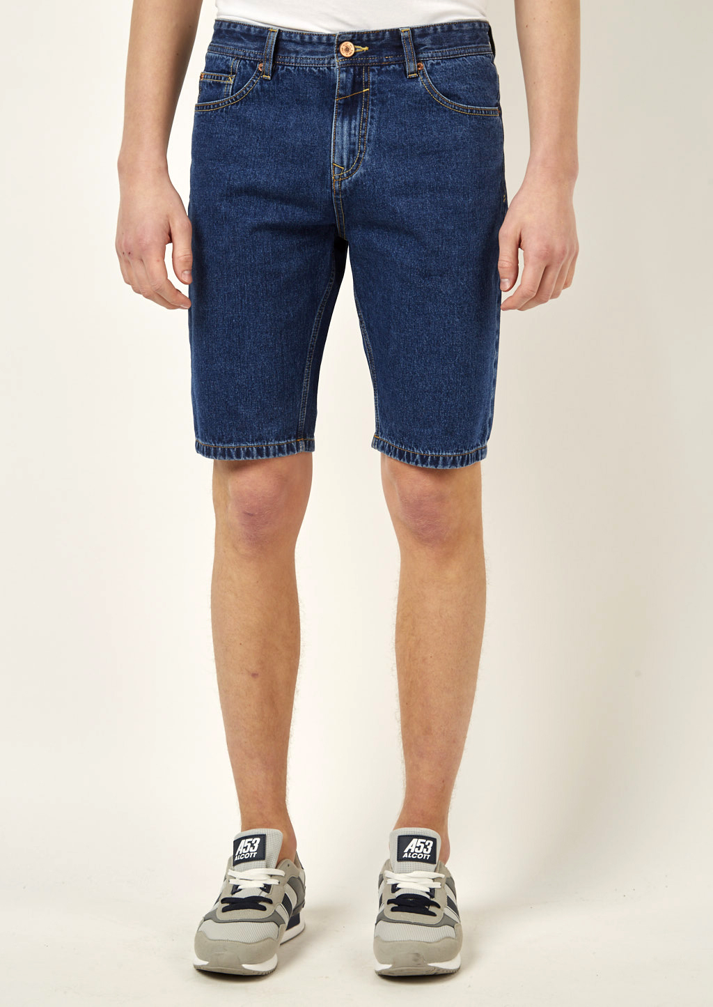 Bermuda in denim slim fit, AZZURRO