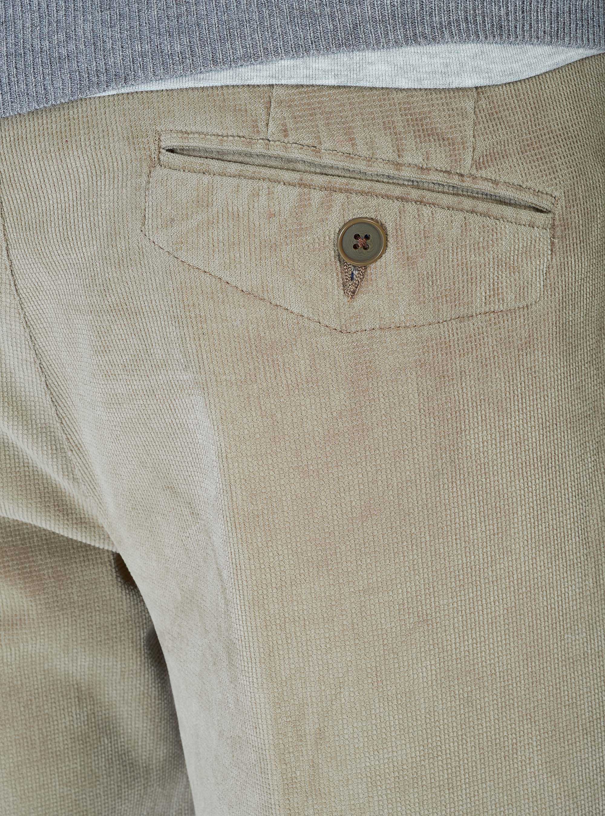 Pantaloni chino in velluto, BEIGE