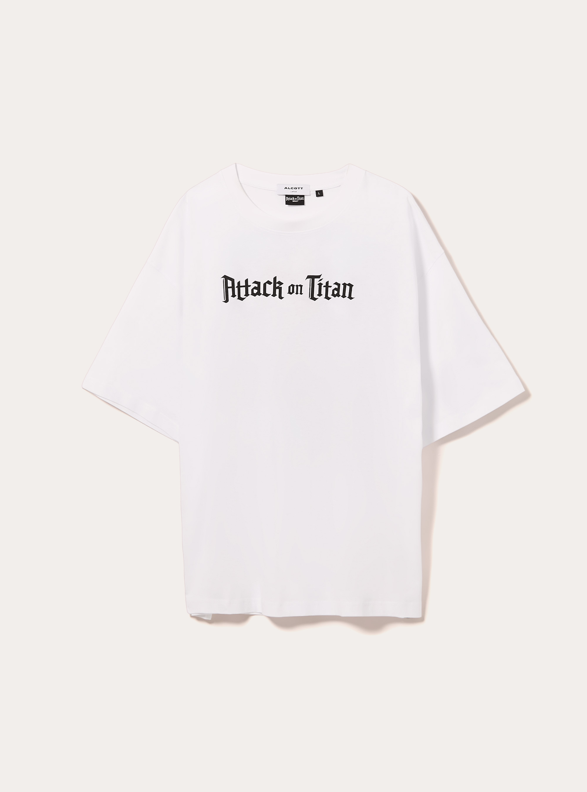 T-shirt attack on titan boxy fit, WH3 WHITE