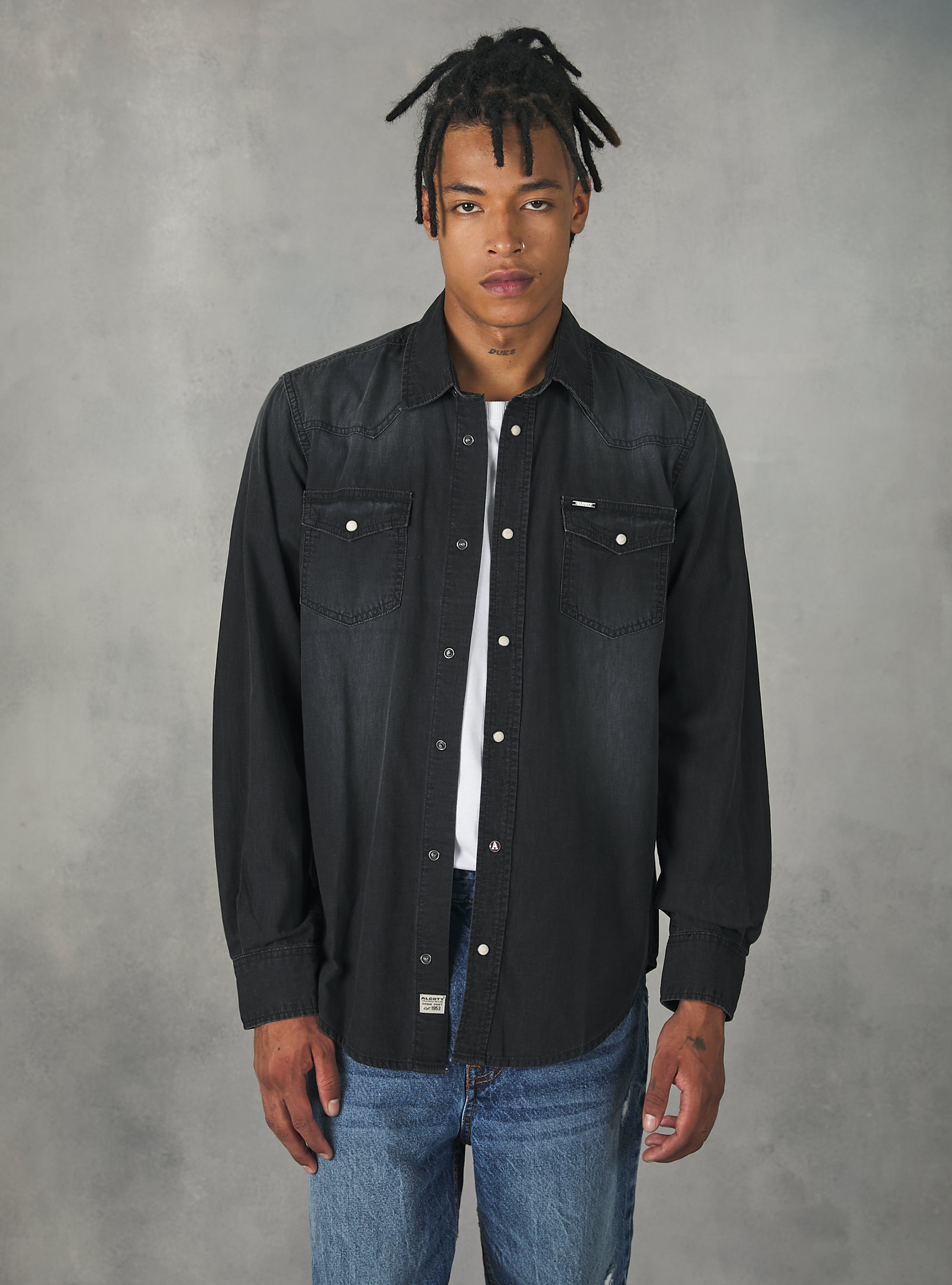 Camisa vaquera, NEGRO