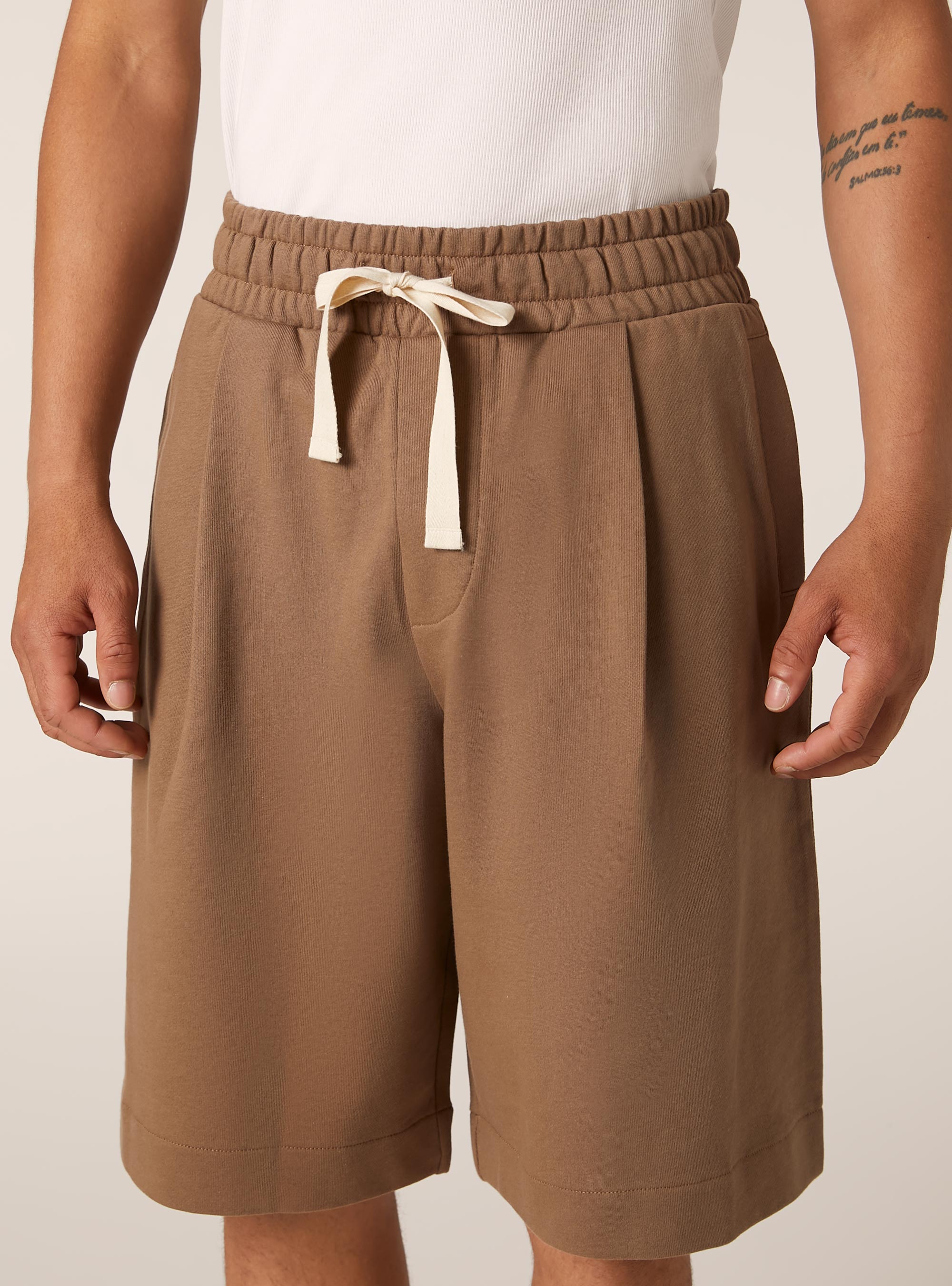 Plush baggy fit bermuda shorts, BR2 BROWN MEDIUM