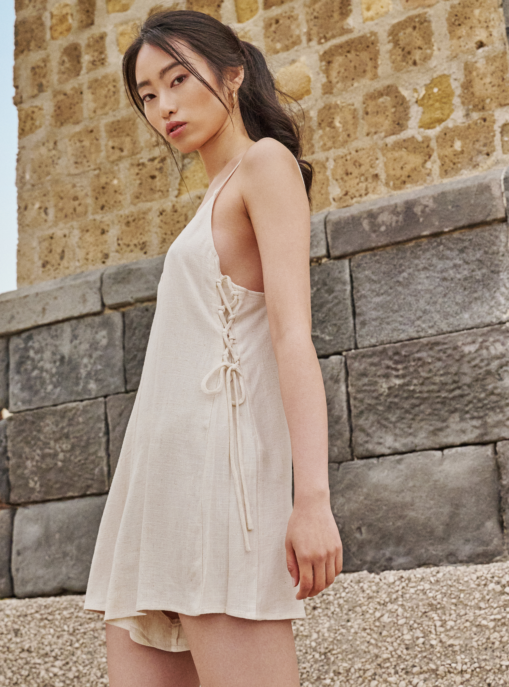 Tuta in misto lino, MBG3 BEIGE MEL LIGHT