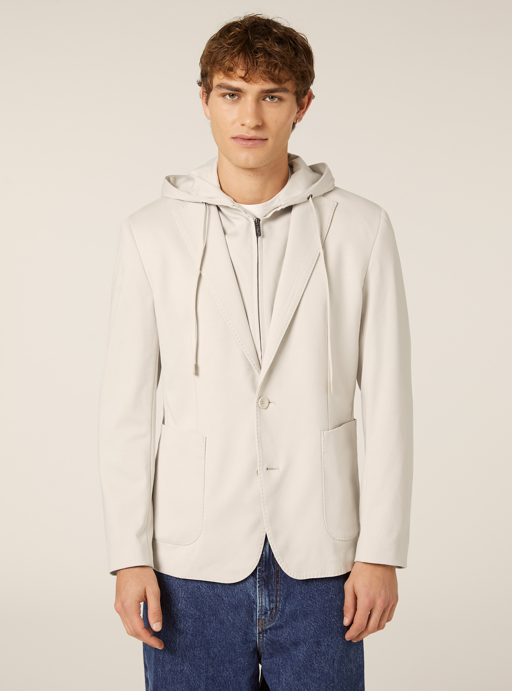 Giacca con cappuccio removibile, CR3 CREAM LIGHT