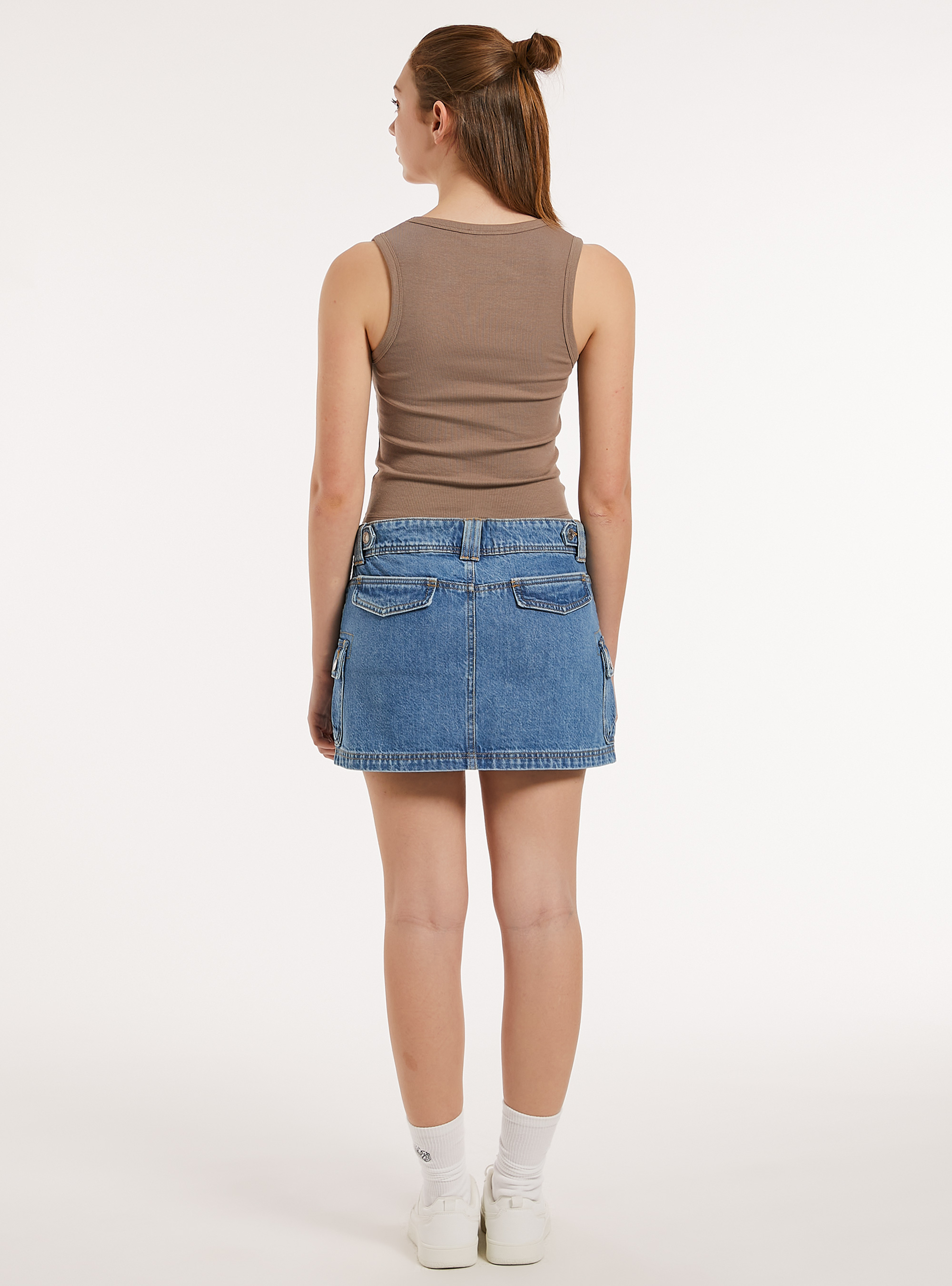 Canotta basica con scollo a costine, BG3 BEIGE LIGHT