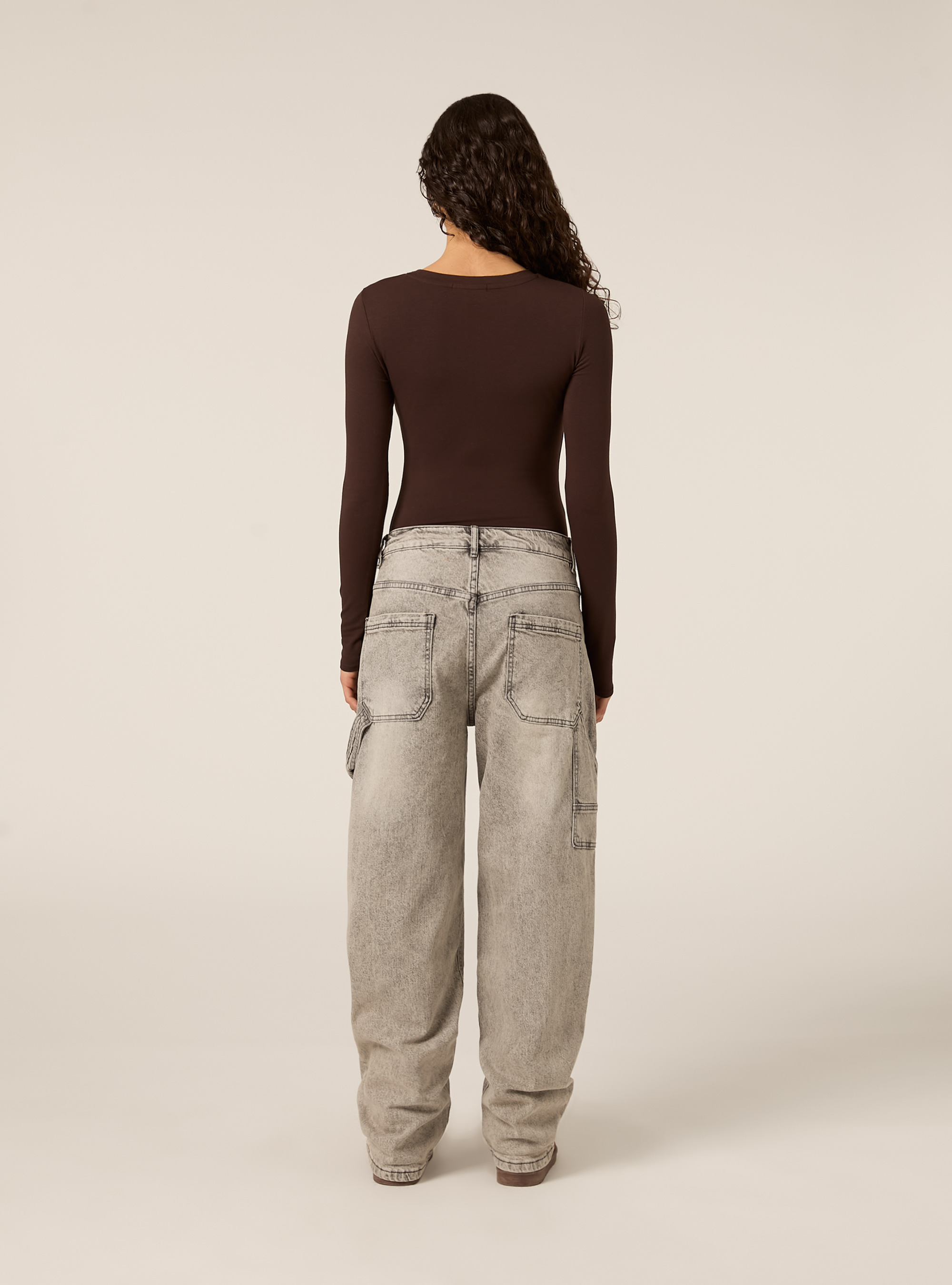 Body à manches longues, BR1 BROWN DARK