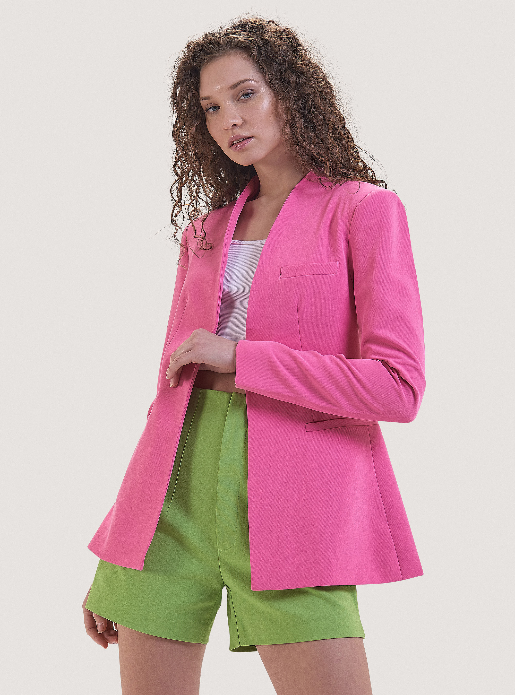 Plain-coloured blazer, FX2 FUXIA MEDIUM
