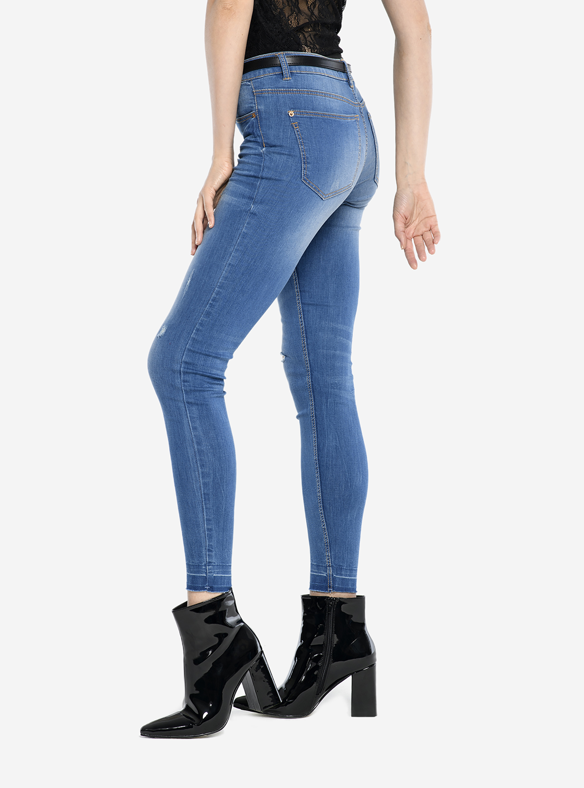JEANS SKINNY HIGH WAIST, AZURE