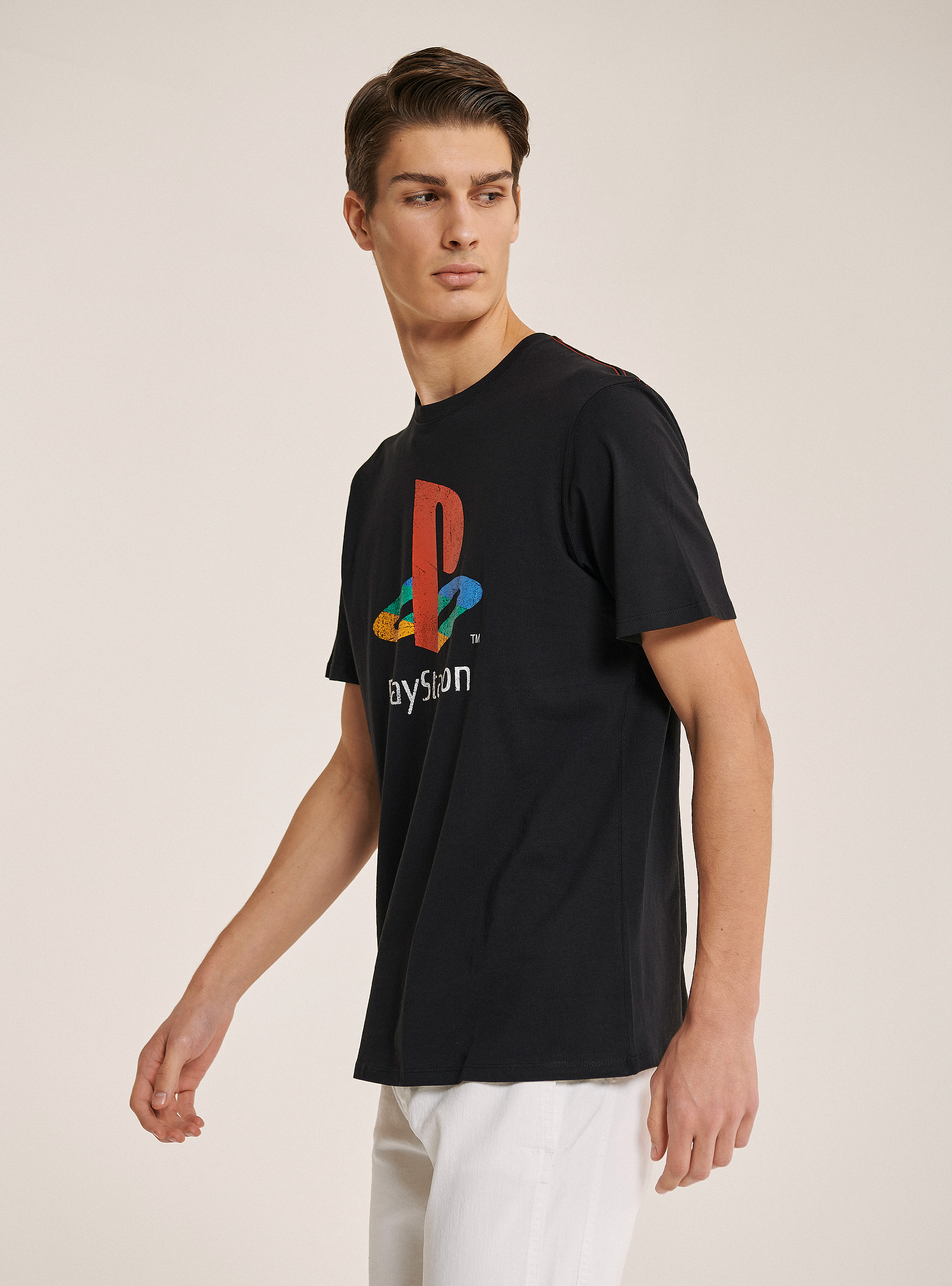 T-shirt Play Station for Alcott, BLACK