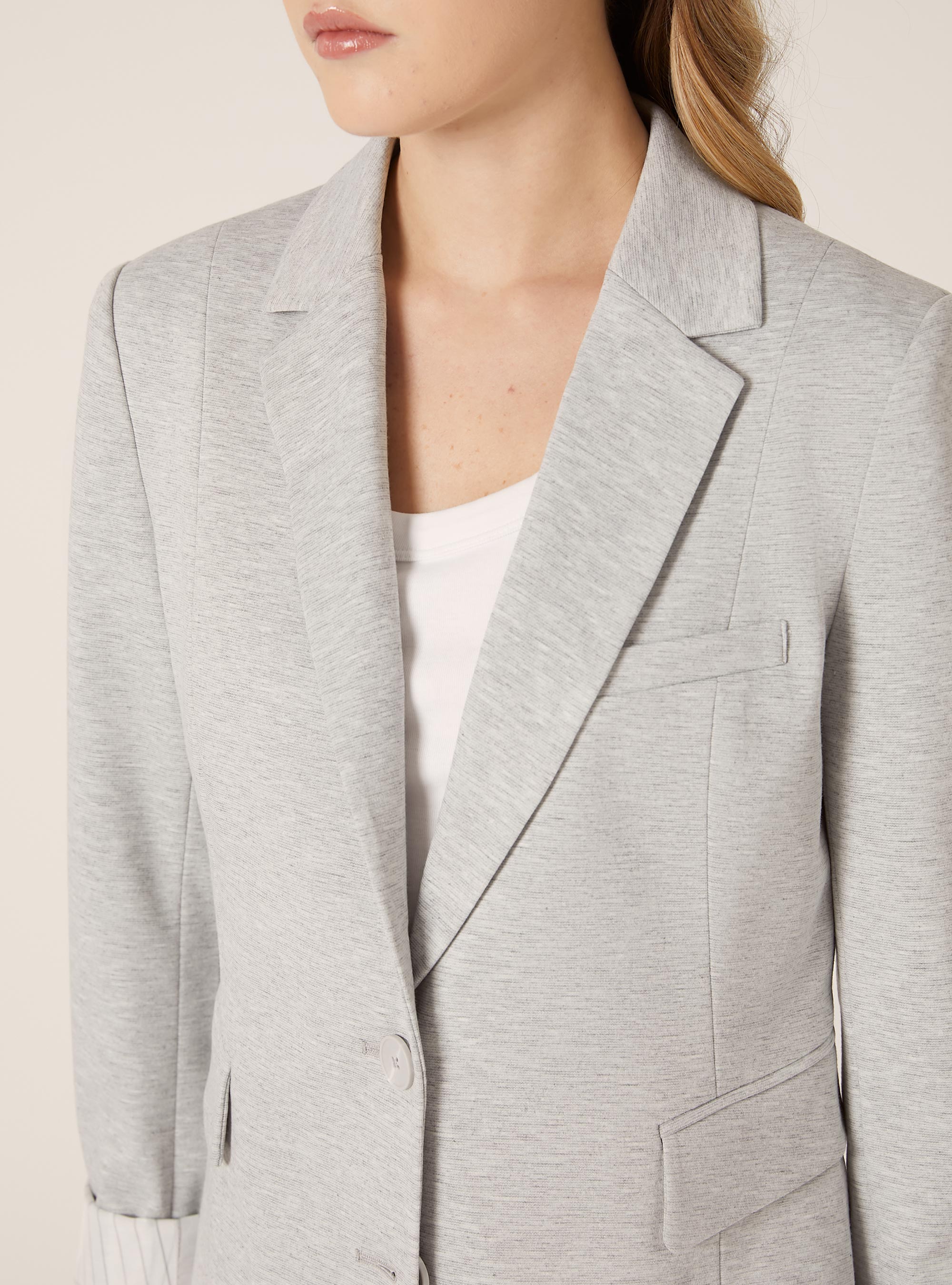 Jersey blazer, MGY3 GREY MEL LIGHT