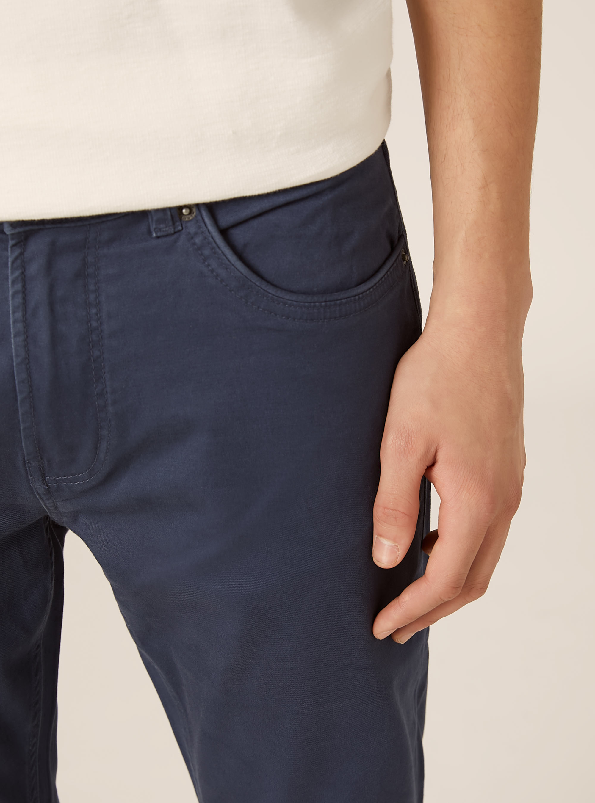 Skinny fit cotton trousers, BL2 BLUE MEDIUM