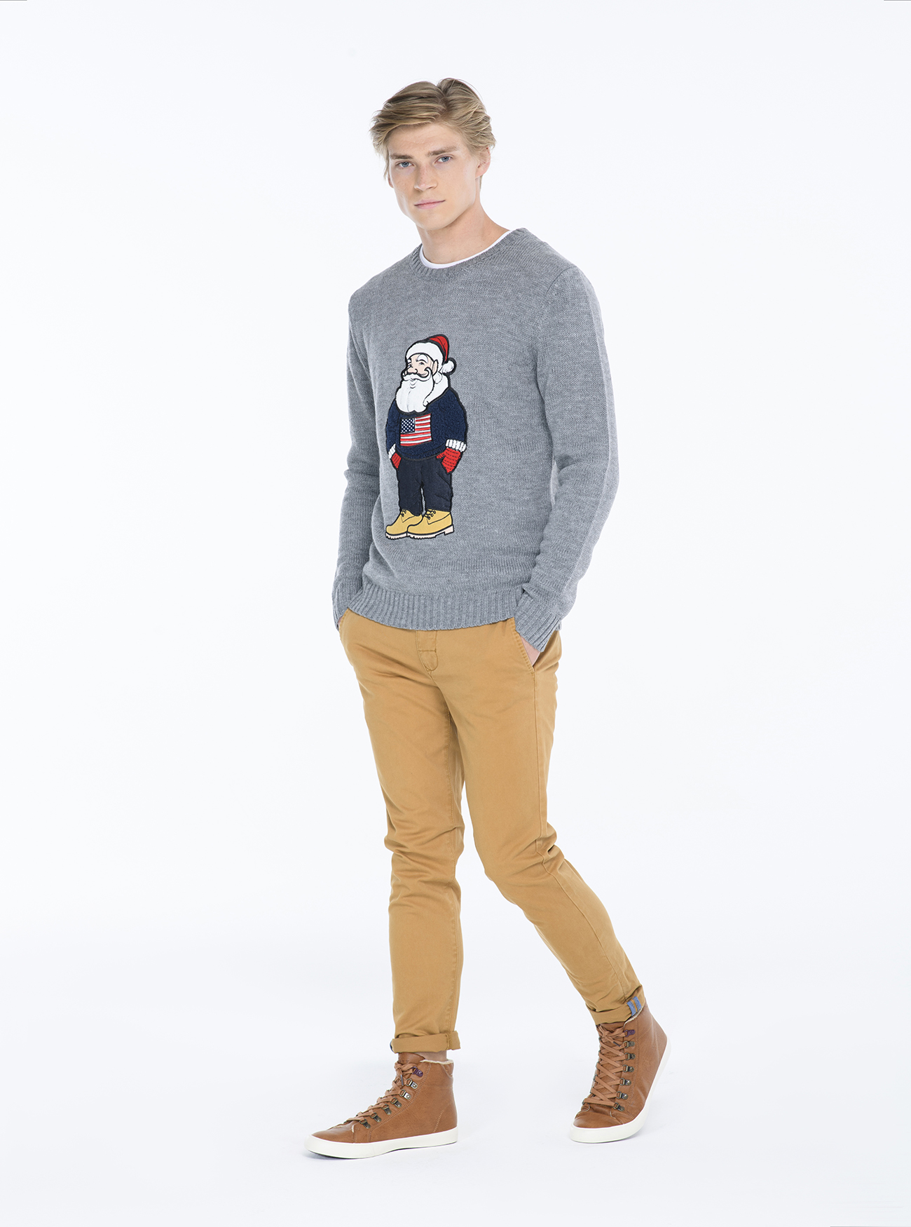 Pullover christmas, GRIS MELANGE