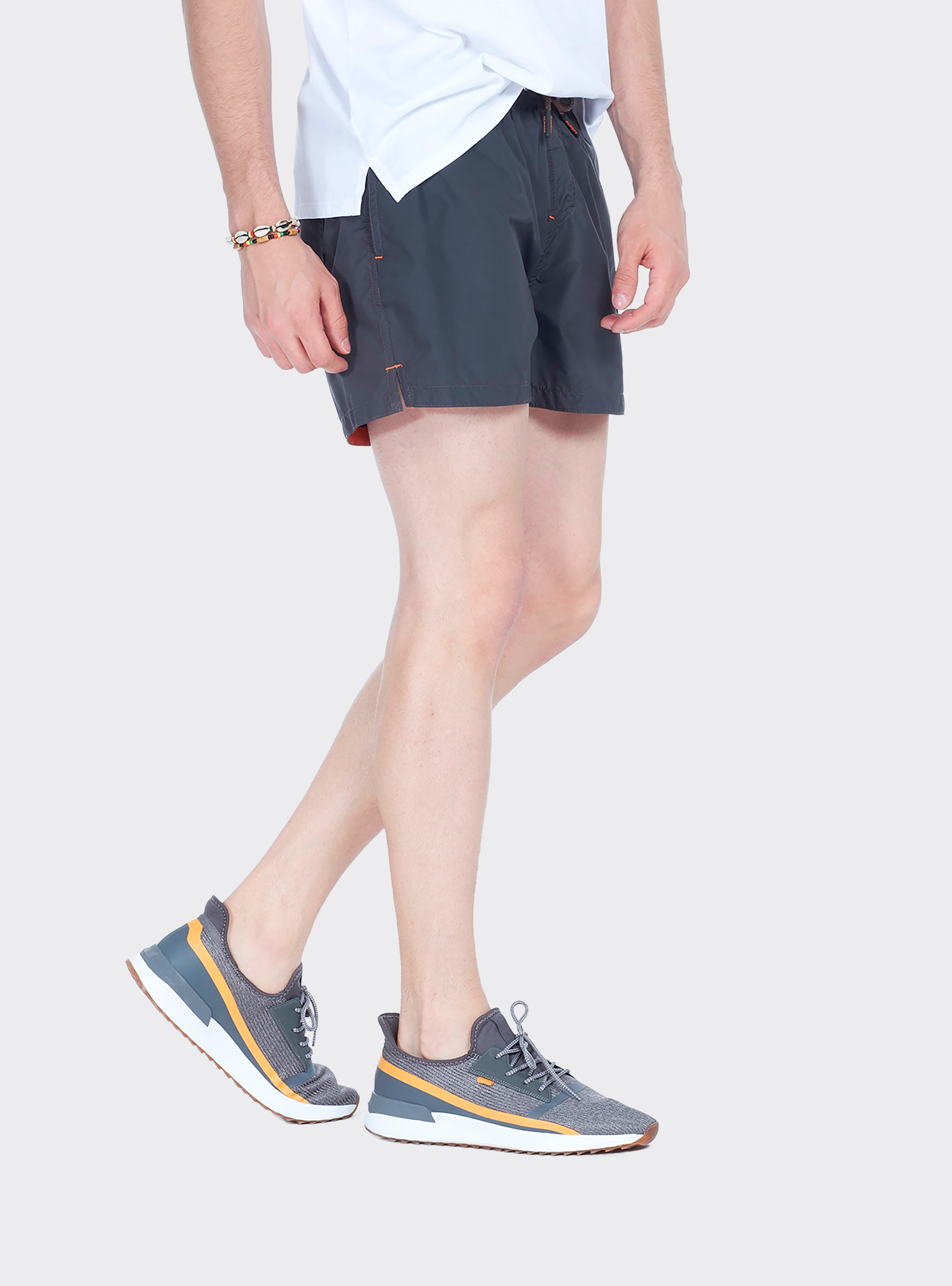 Costume con logo ricamato e cordino a contrasto, C115 GREY