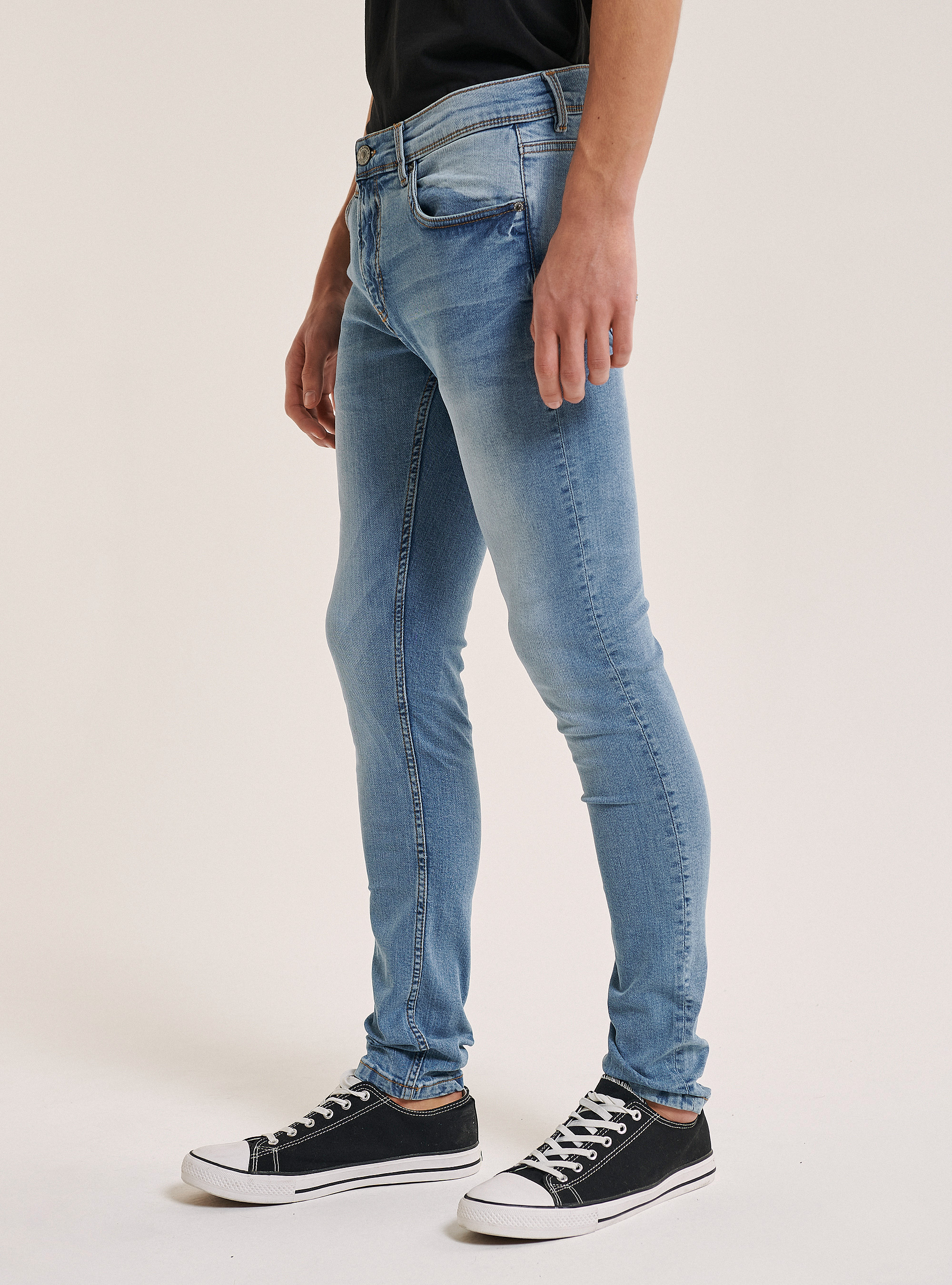 Super skinny jeans in cotton, BLUE