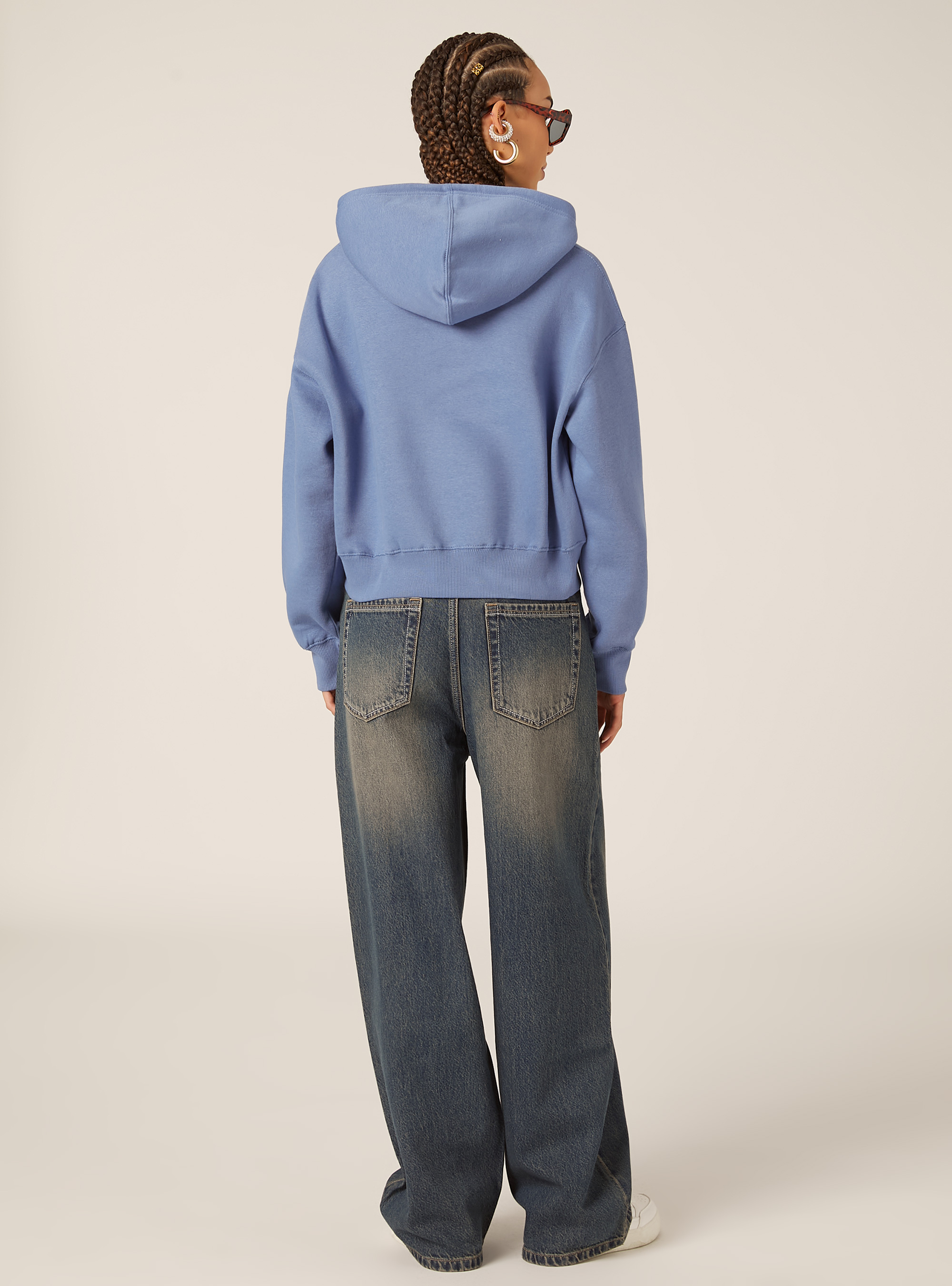 Sweat à capuche coupe boxy, AZ1 AZURE DARK