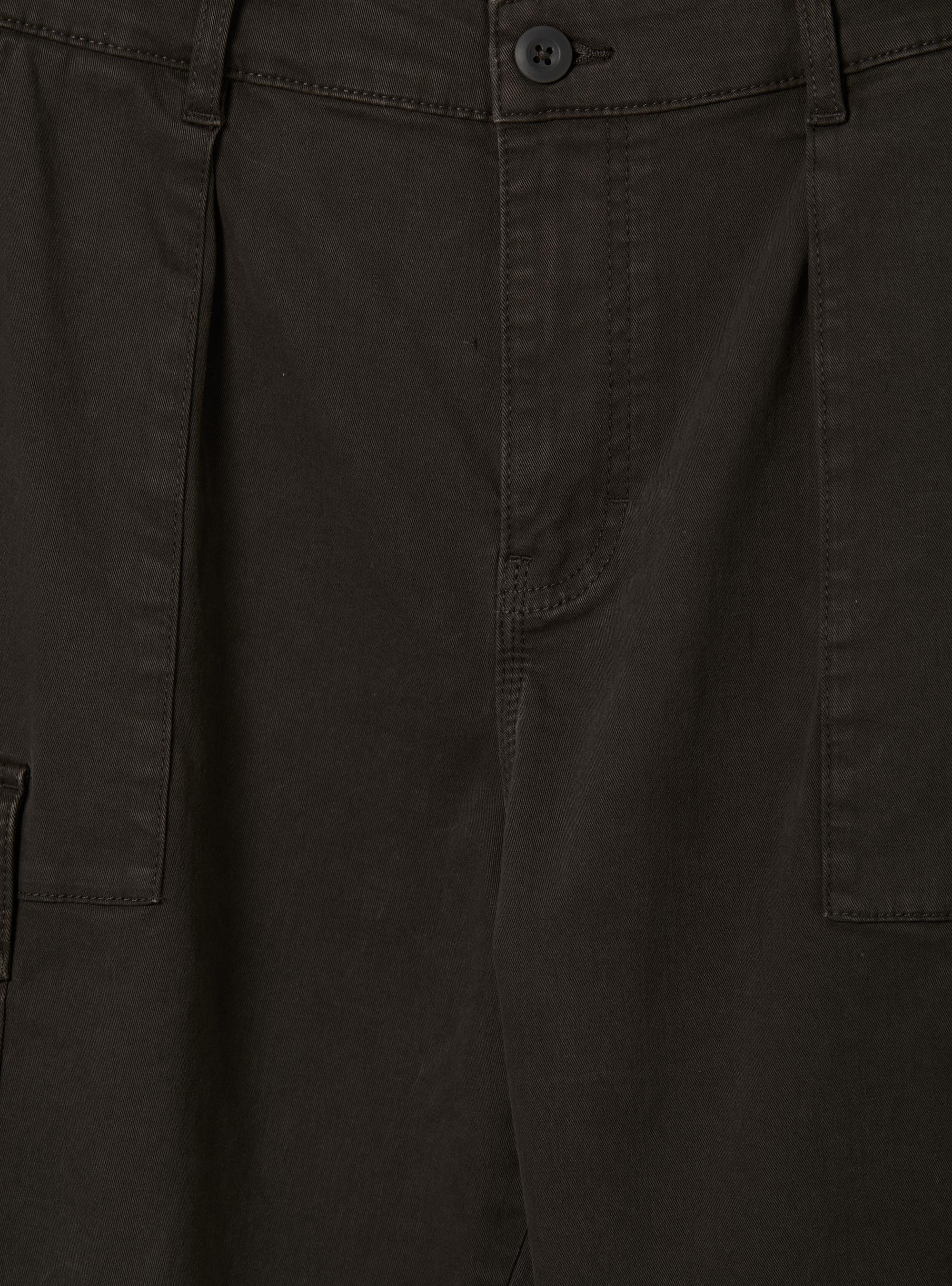 Pantaloni cargo relaxed in twill stretch, GY2 GREY MEDIUM