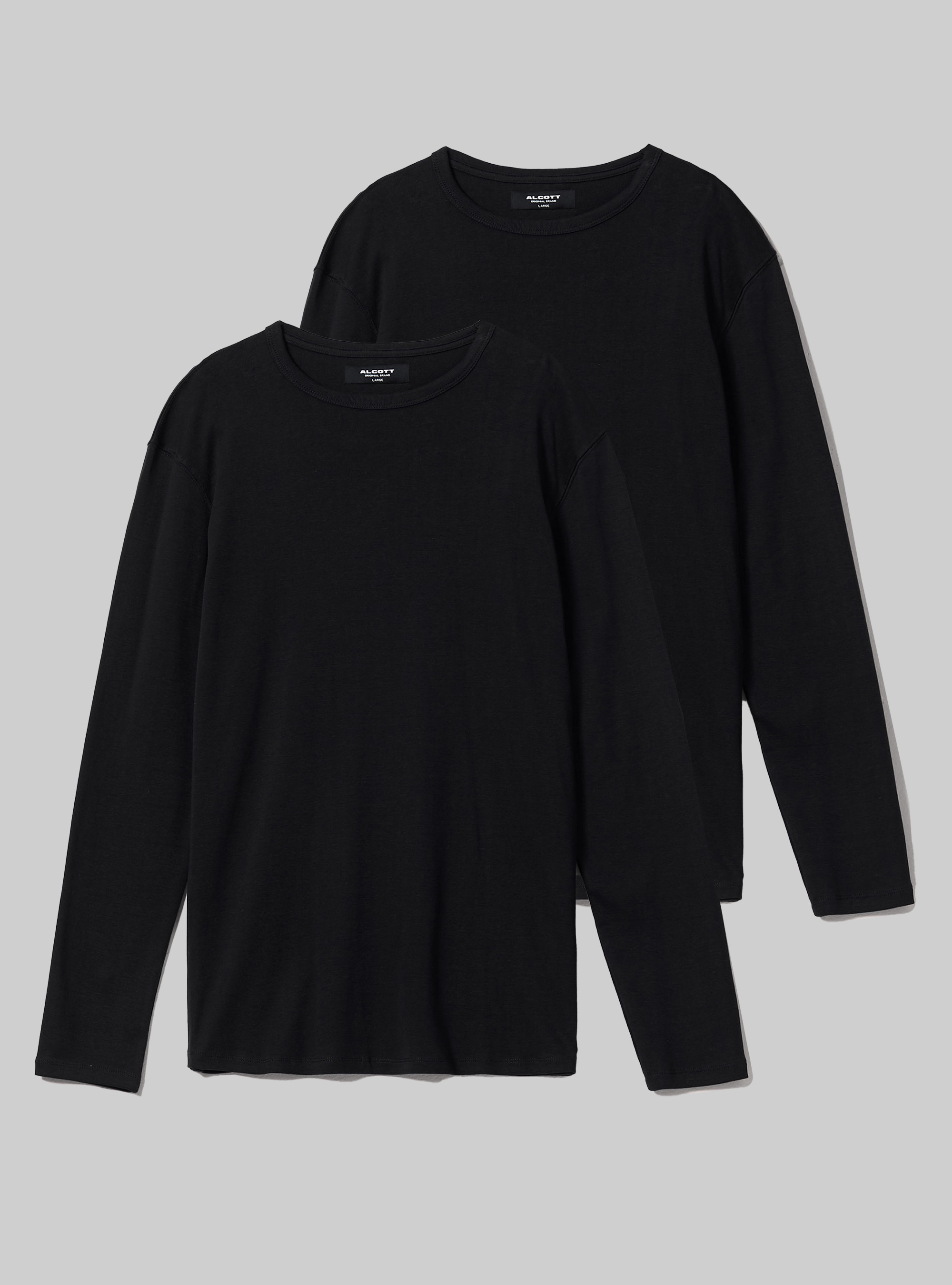Set of 2 long-sleeved T-shirts, BK1 BLACK