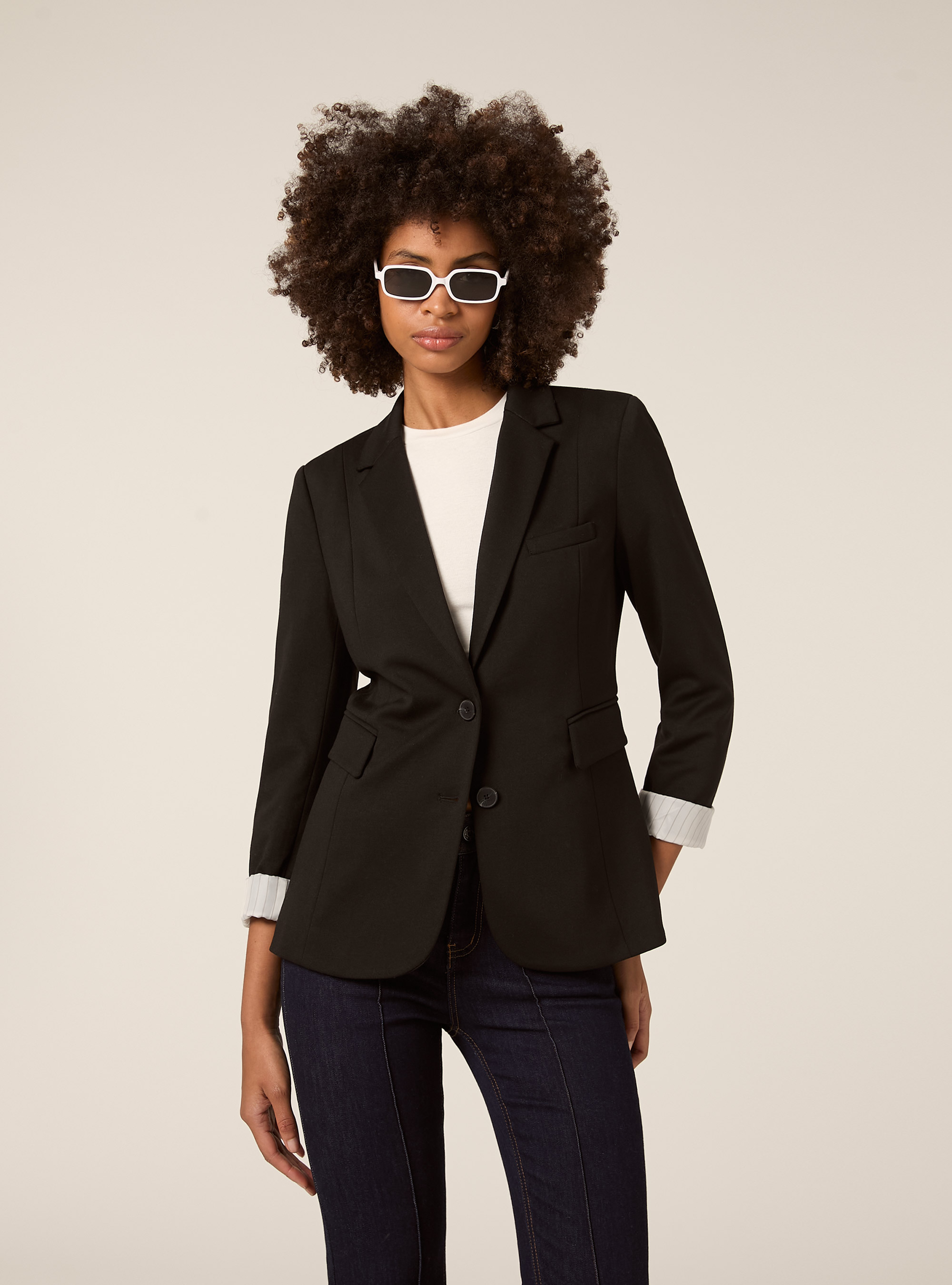 Jersey blazer, BK1 BLACK