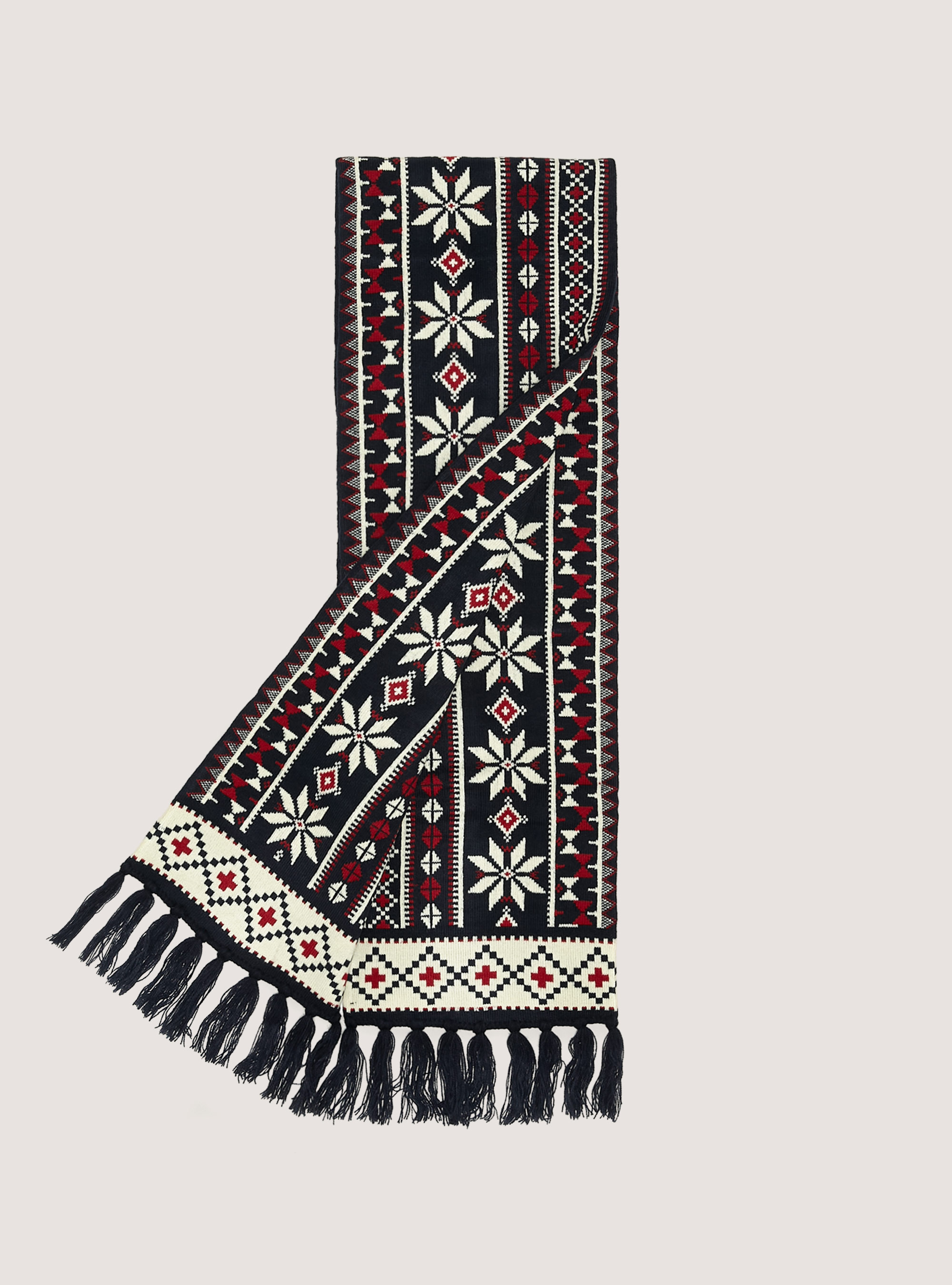 &Eacute;charpe de collection de Noel avec franges, NA1 NAVY DARK