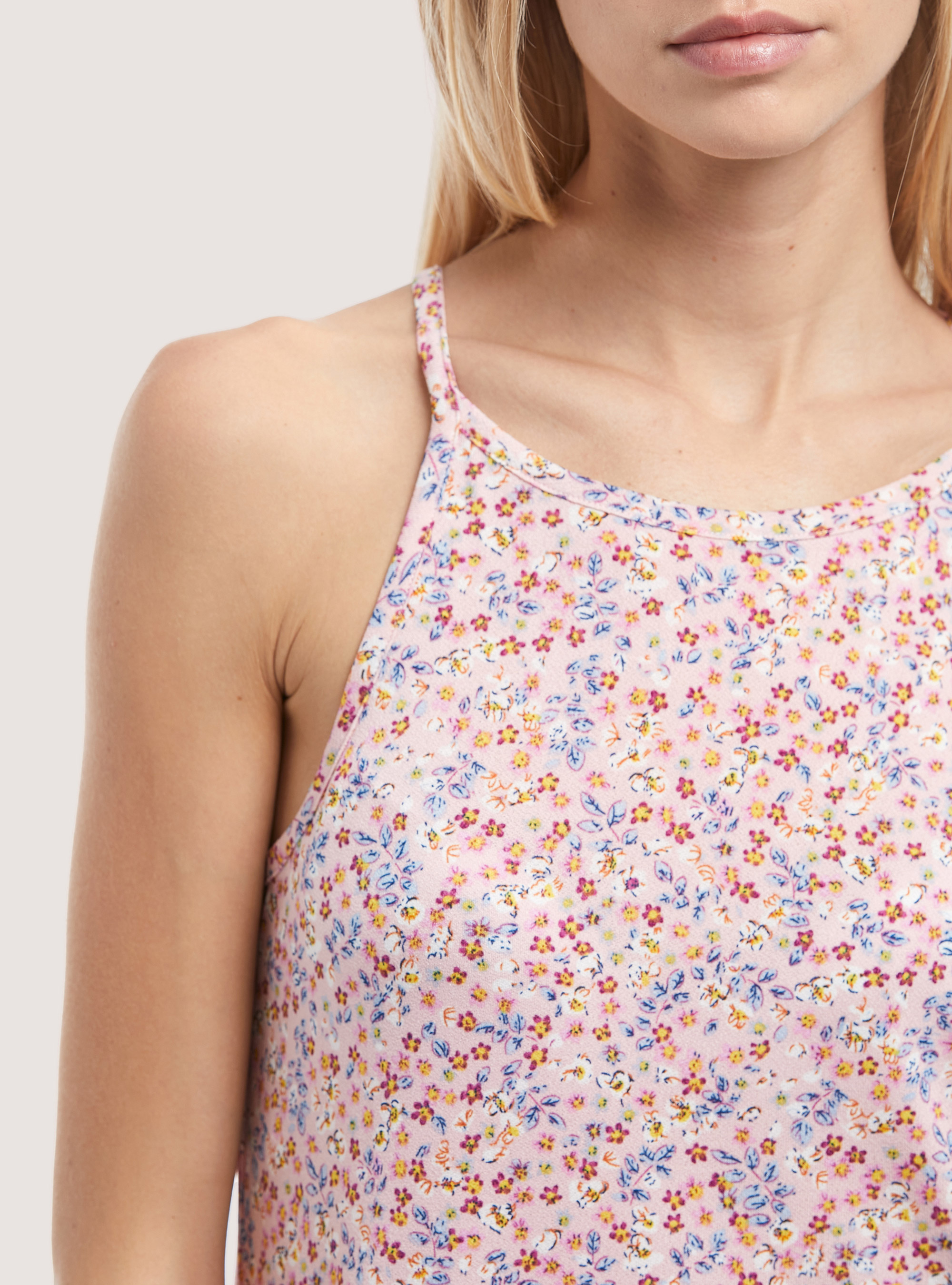 Sleeveless floral dress, FLOWER PINK