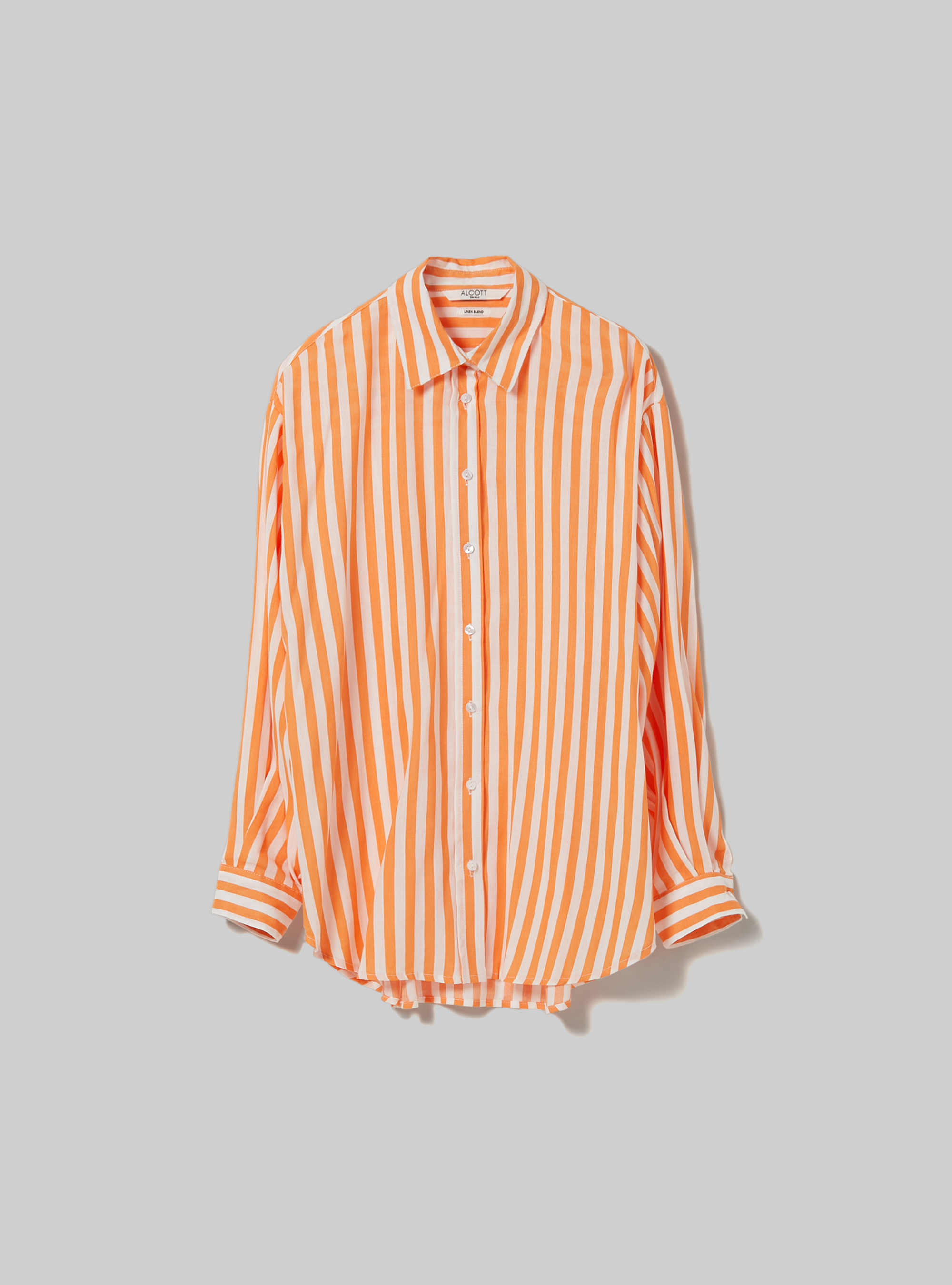 Linen blend striped shirt, OR3 ORANGE LIGHT
