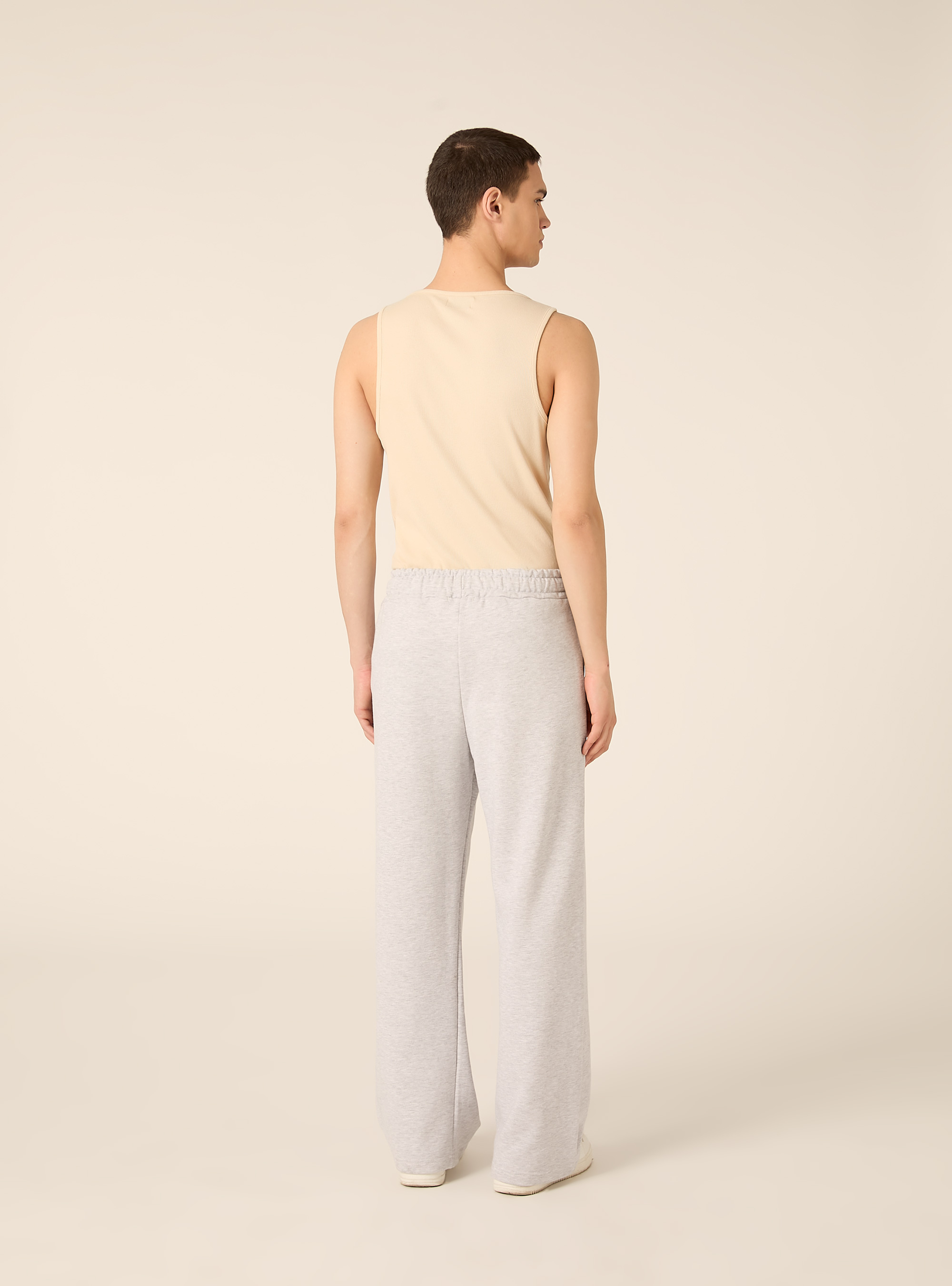 Wide leg jogger pants, MGY3 GREY MEL LIGHT