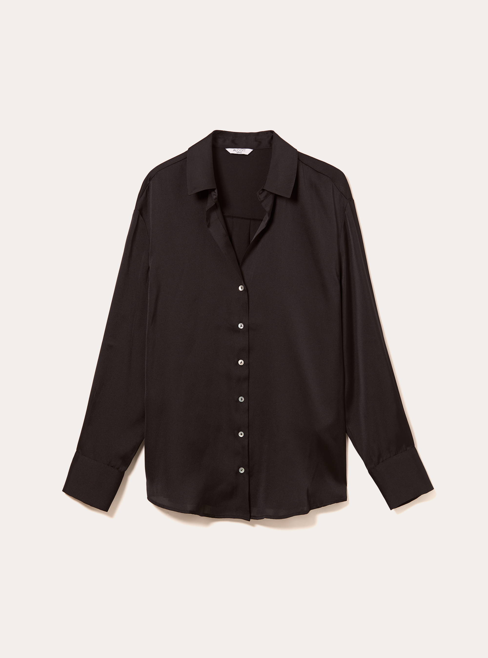 Plain satin shirt, BK1 BLACK