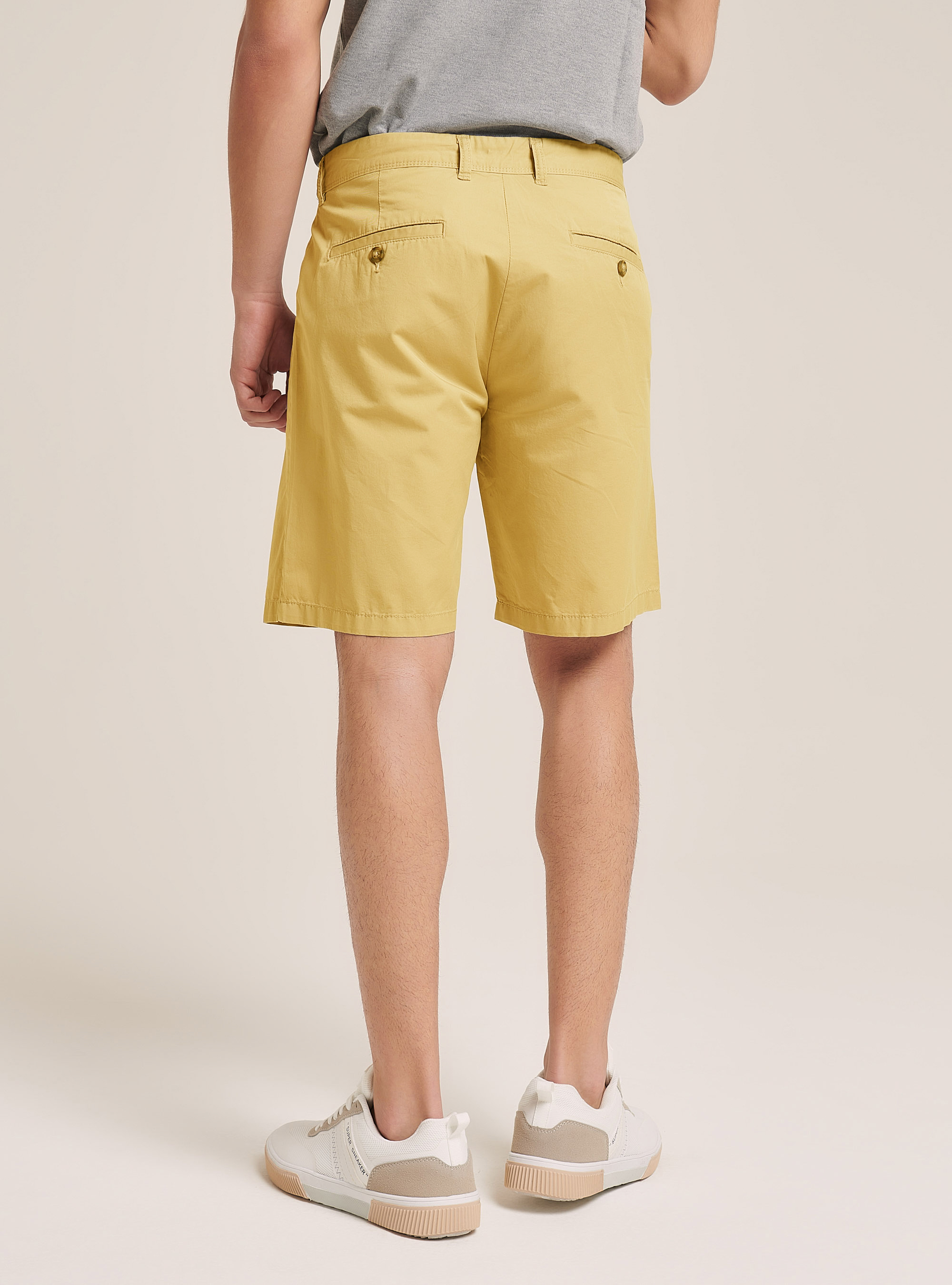 Plain twill Bermuda shorts, C0706 YELLOW