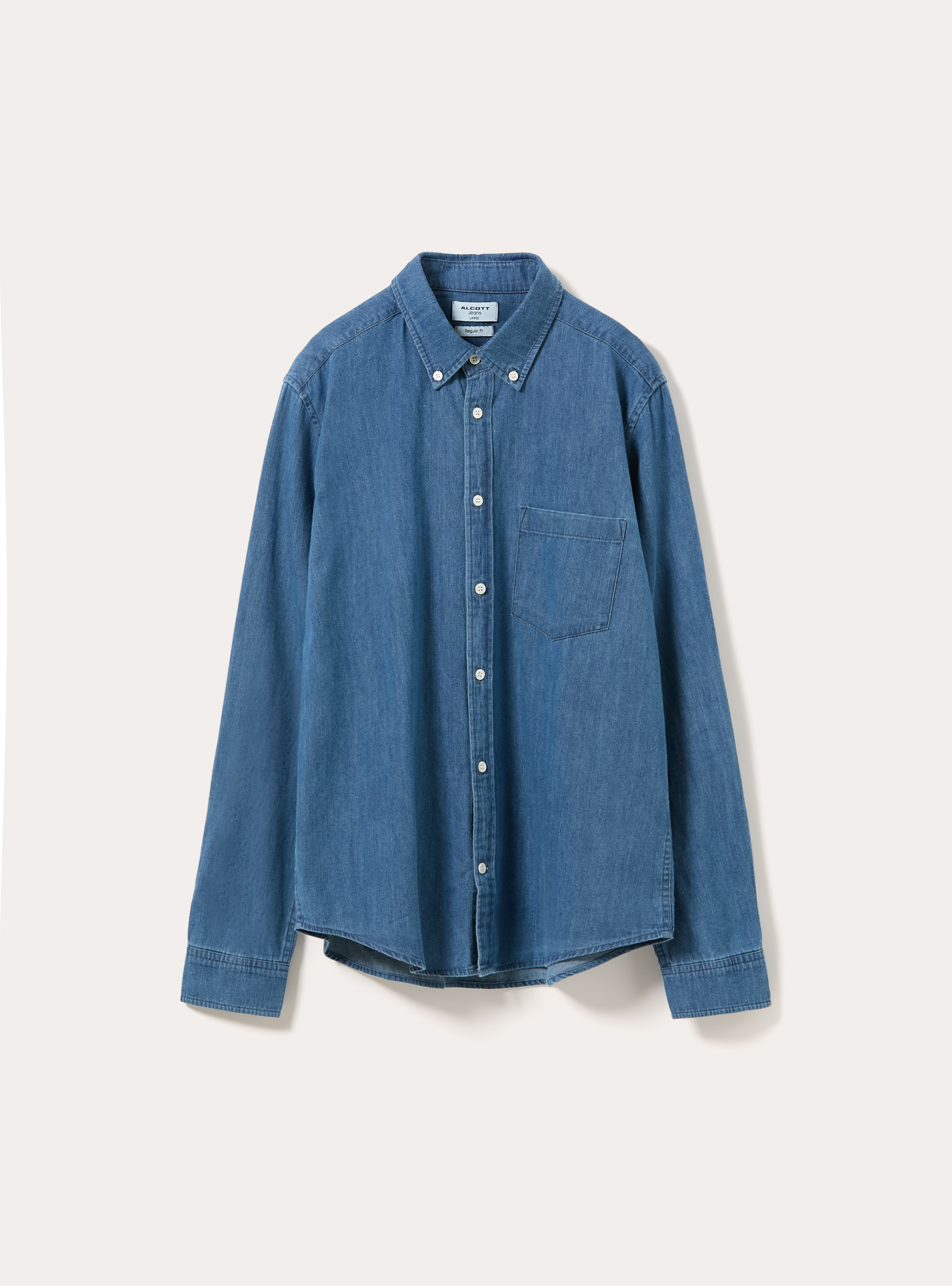 Button down denim shirt, D006 AZURE