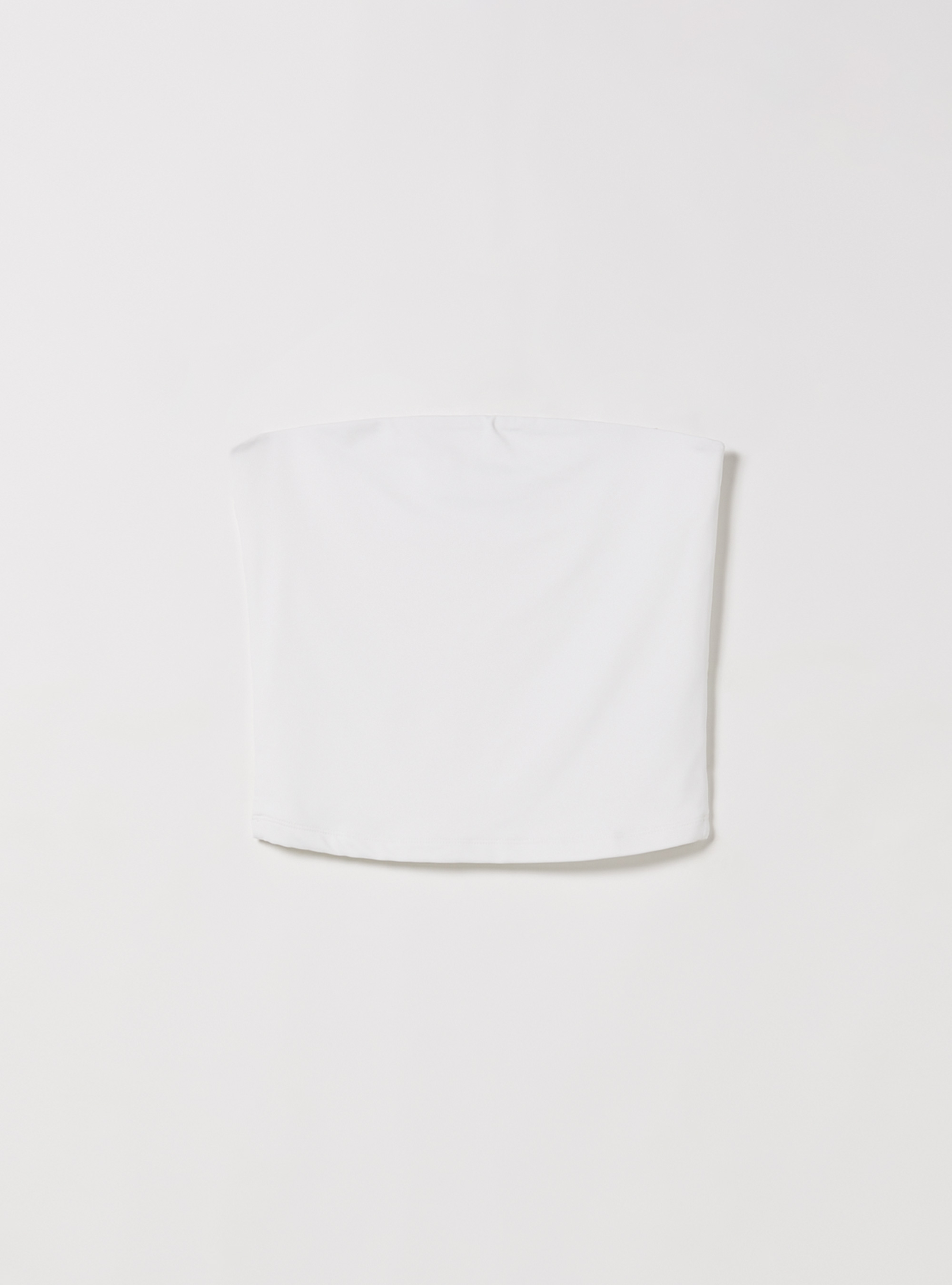 Single stretch jersey bandeau top, WH2 WHITE