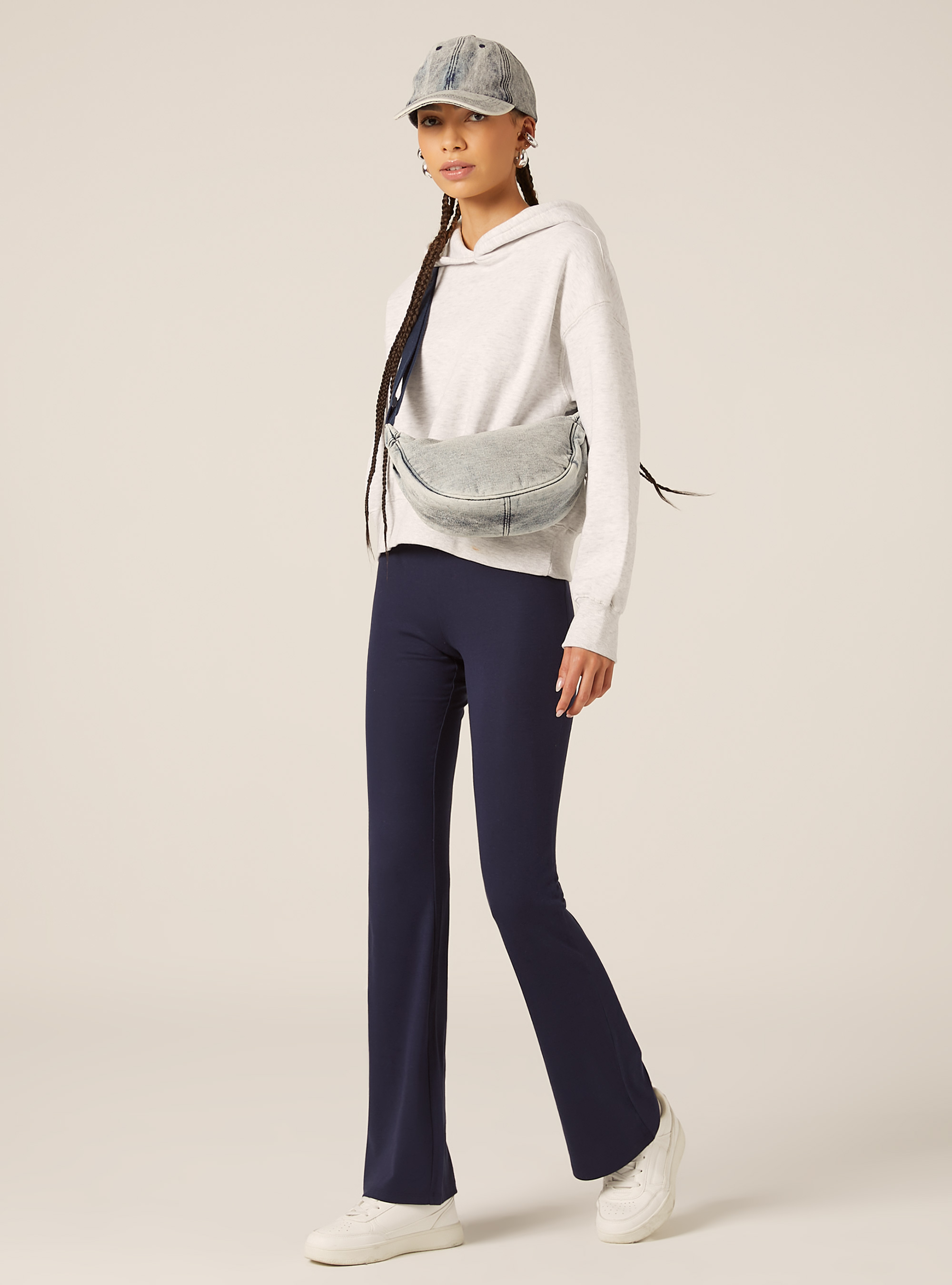 Sweat à capuche coupe boxy, MGY3 GREY MEL LIGHT