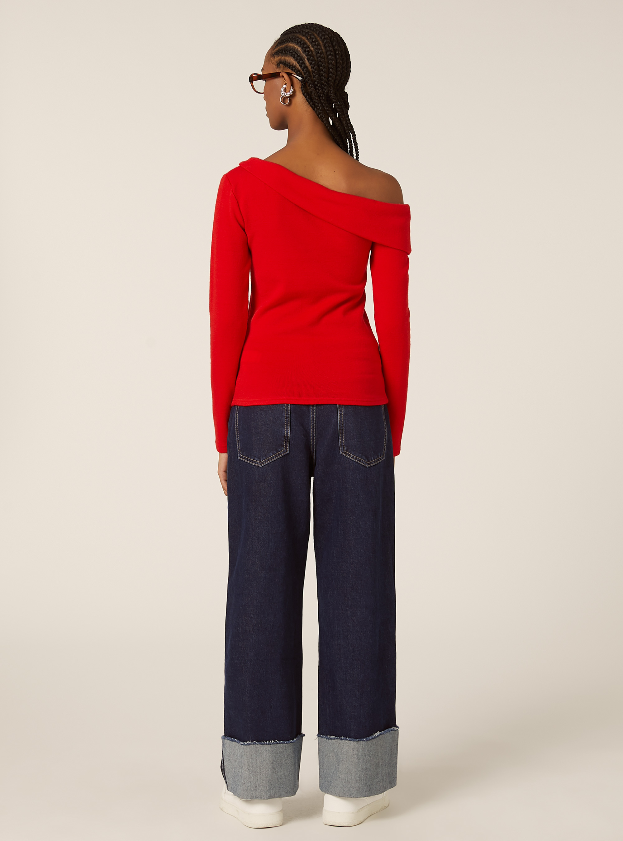 Maglia scollo bardot, BO2 BORDEAUX MEDIUM