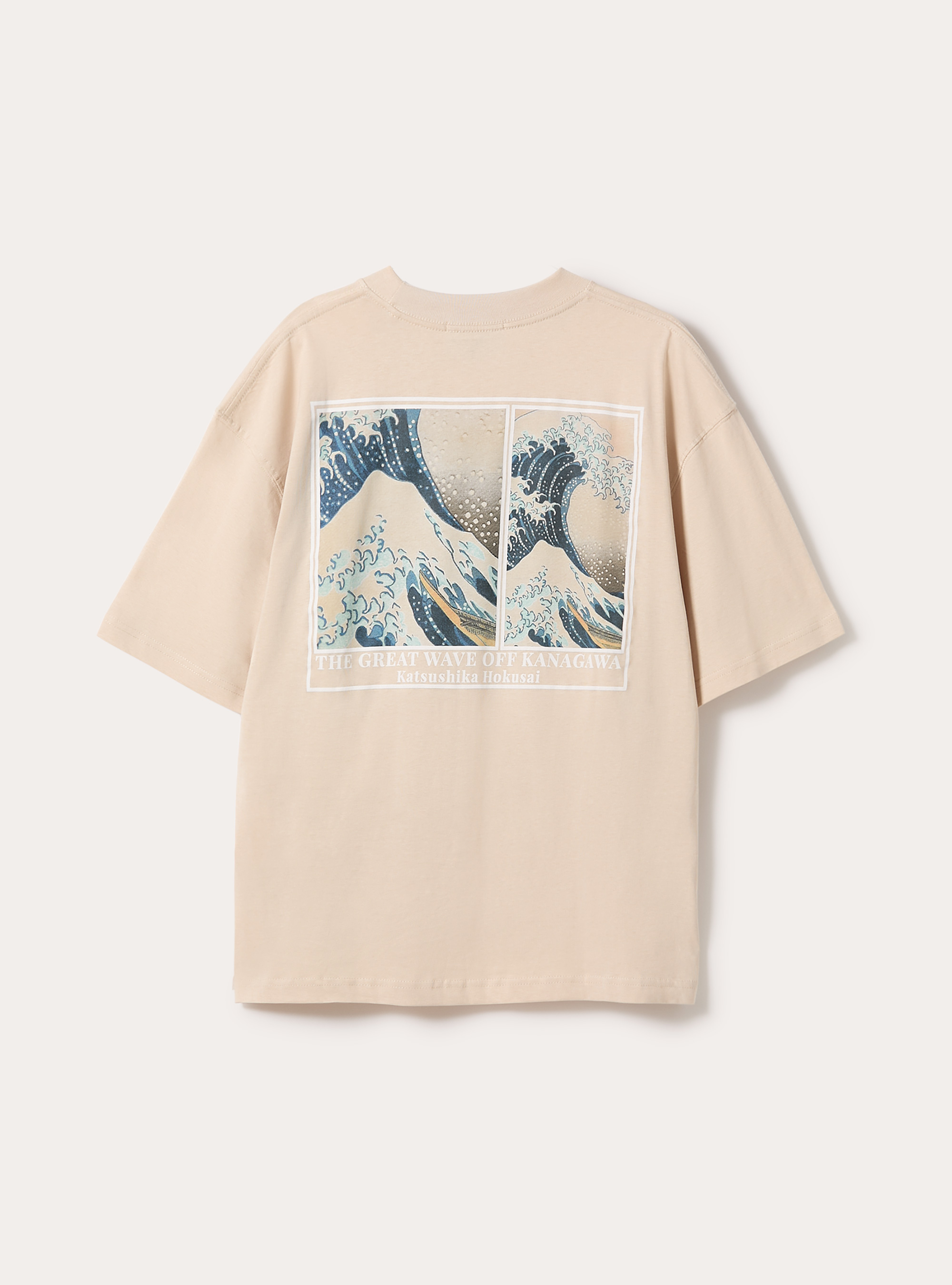 T-shirt coupe carr&eacute;e Katsushika Hokusai / Alcott, BG3 BEIGE LIGHT